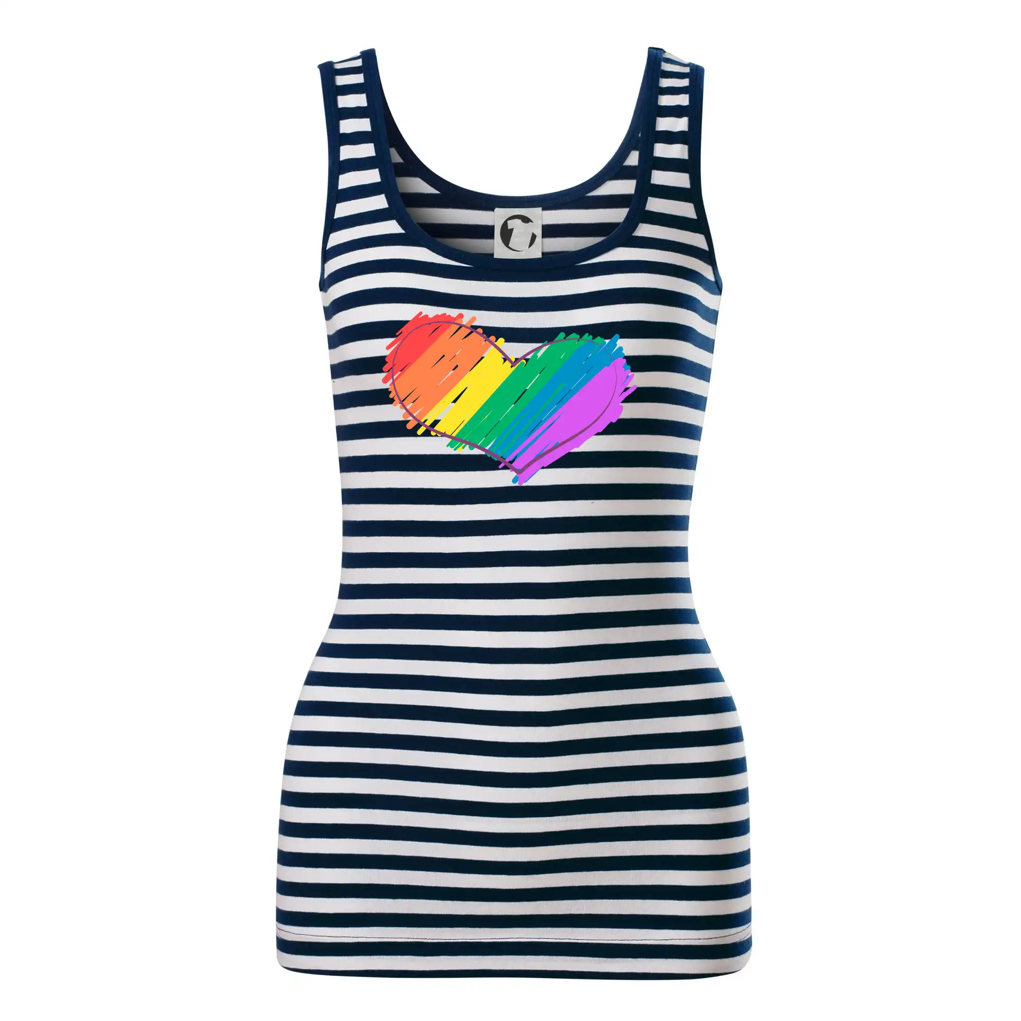 Tričká pre LGBT a Queer komunitu - Srdce pokreslené - Sailor tielko na vodu