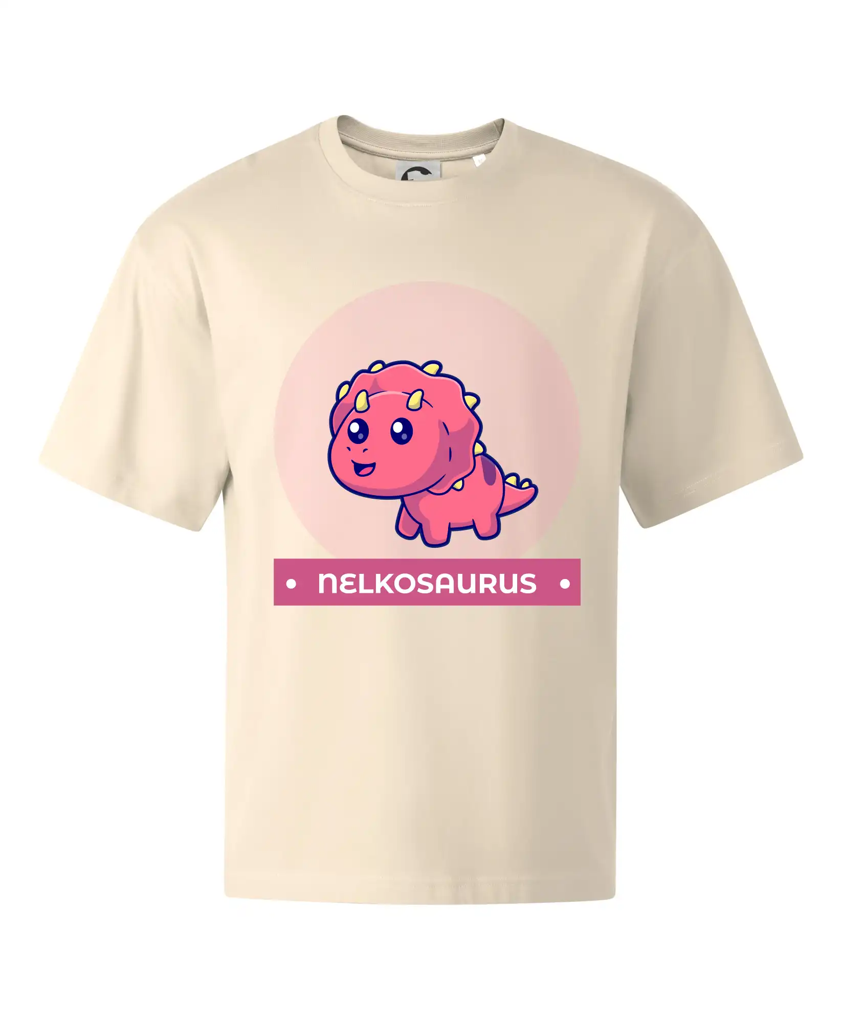 Detské tričká, mikiny a body s originálnymi potlačami | Veselé motívy pre chlapcov aj dievčatá - Dinosaurie mená - růžový dinosaurus - Stage unisex - OVERSIZE