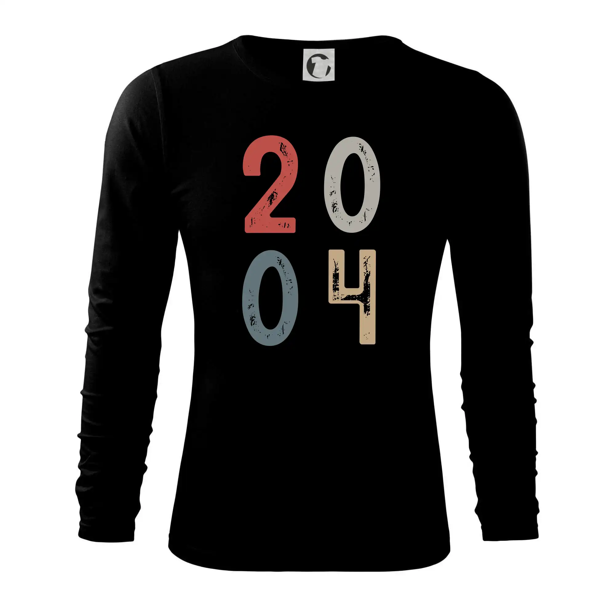 Tričká k narodeninám - Vintage číslica 2004 - Tričko s dlhým rukávom FIT-T long sleeve