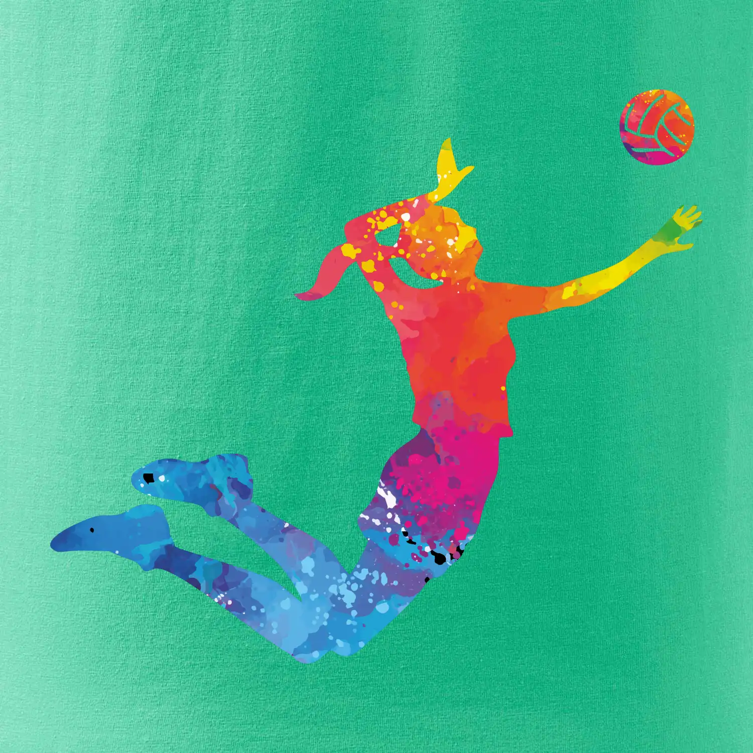 Volejbalistka splash s míčem