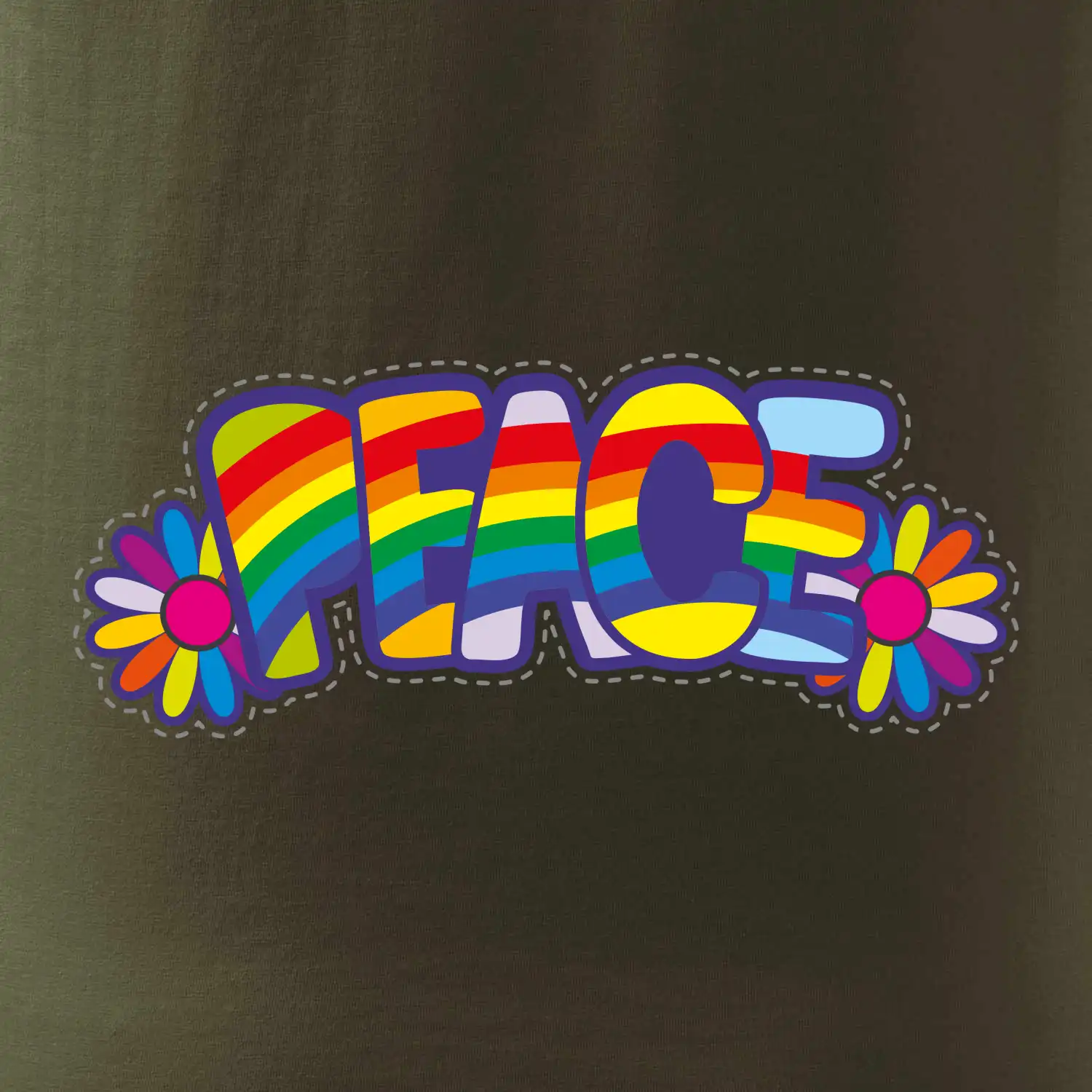 Peace nápis duhový