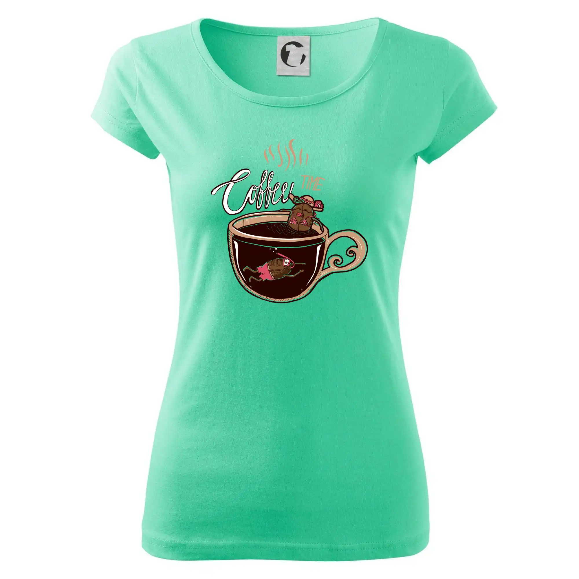 Motívy pre baristu a milovníkov kávy - Coffee time bath (Pecka design) - Dámske tričko Pure
