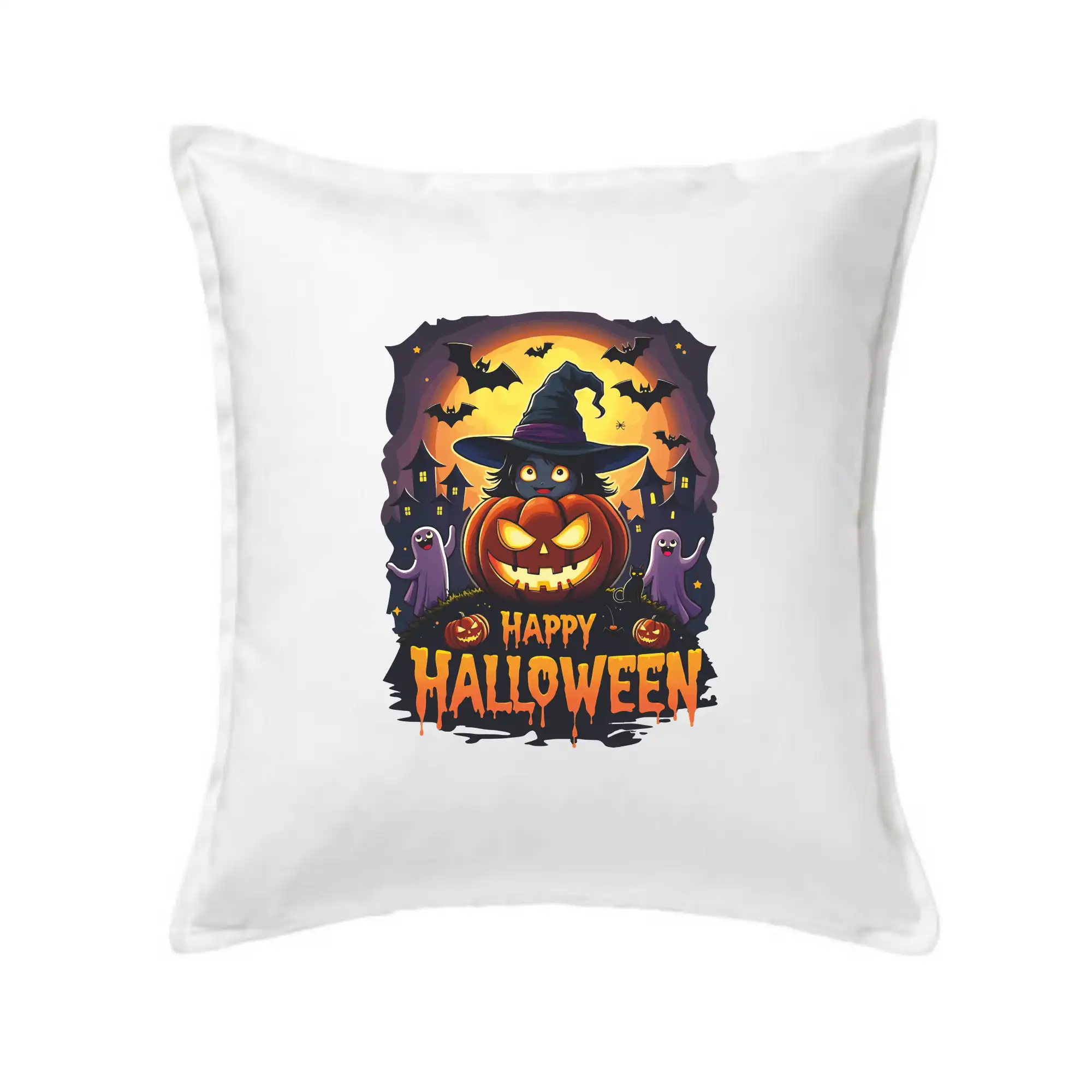Grafické tričká - Happy Halloween - Vankúš 50x50