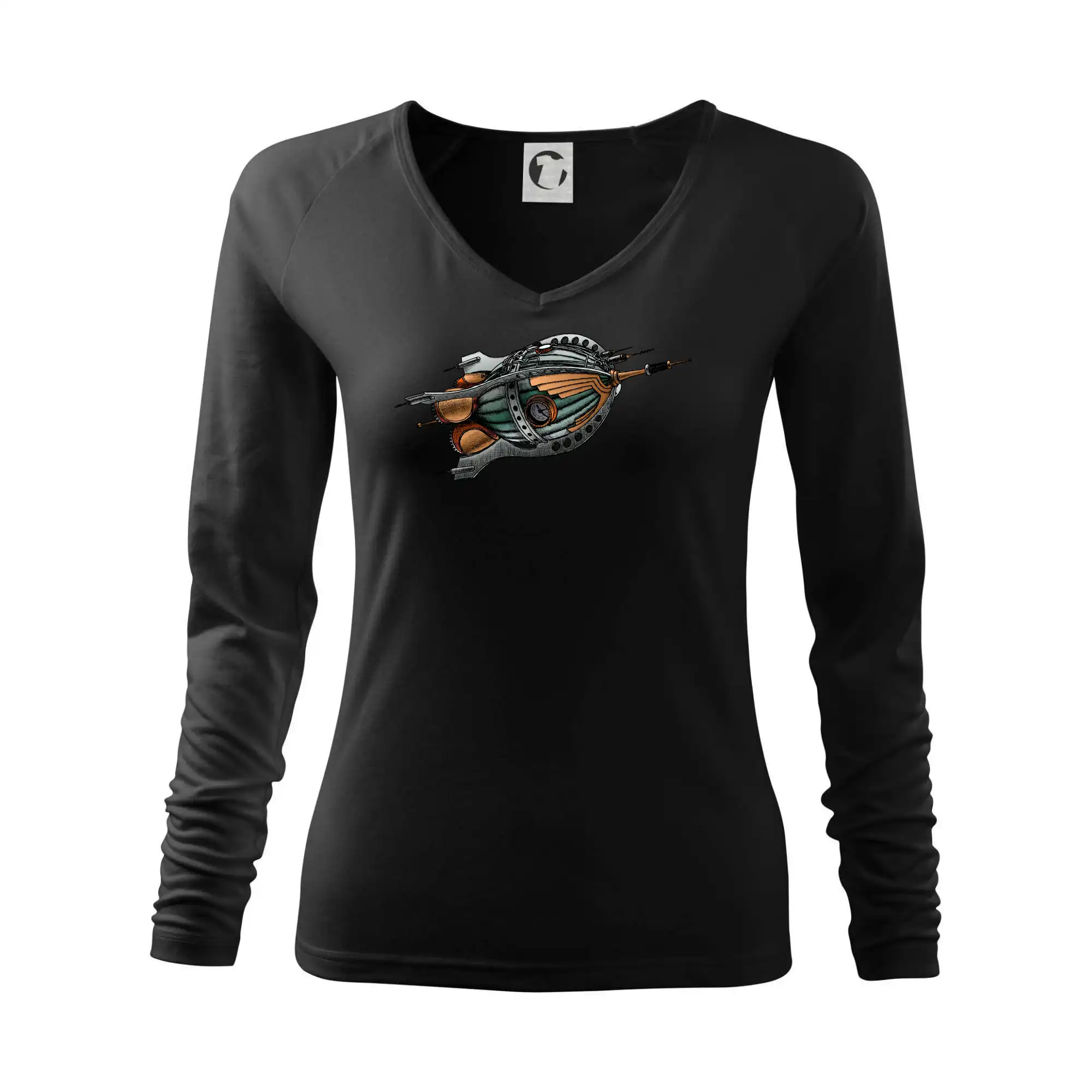 Tričká s potlačou steampunk - Steampunk raketa - Tričko dámske Elegance