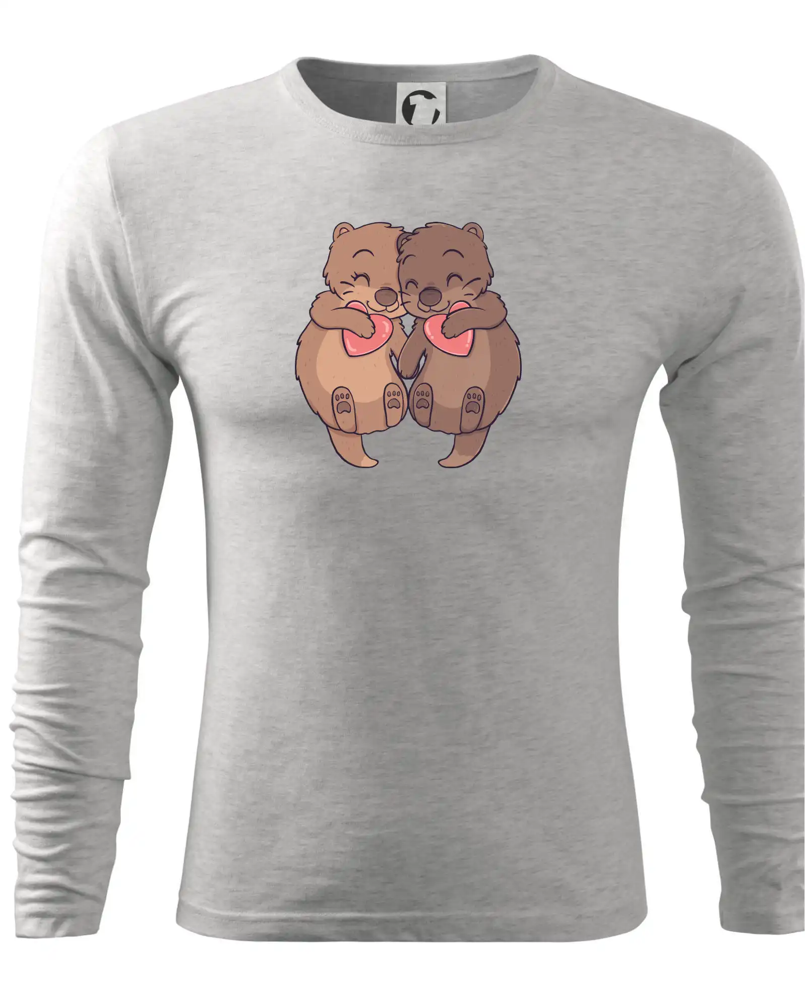 Tričká so zvieratami - Zamilované vydry - Tričko s dlhým rukávom FIT-T long sleeve