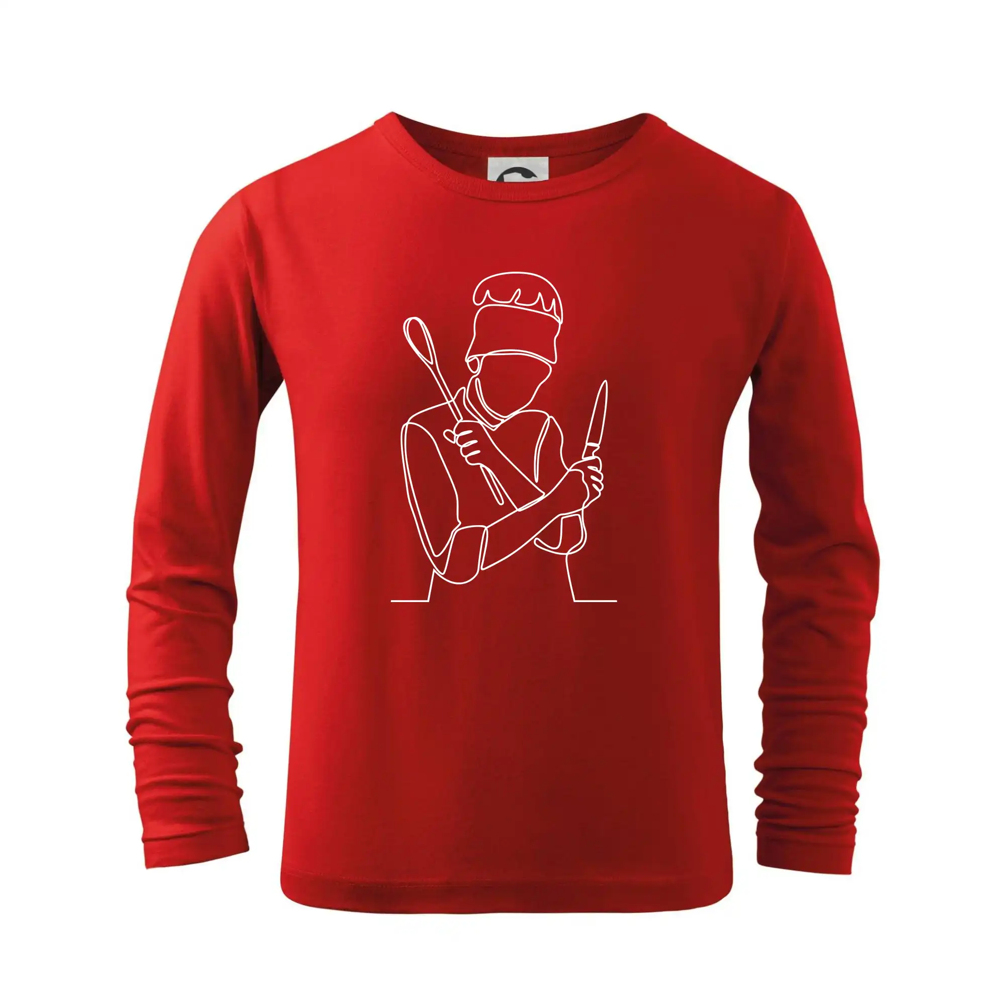 Tričká a mikiny s obrázkami jedným ťahom - Kuchár jedným ťahom - Tričko detské Long Sleeve