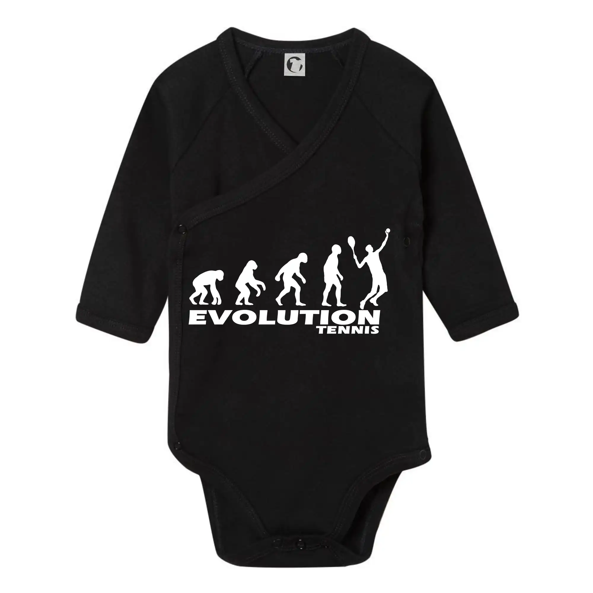 Tričká s potlačou evolúcia - Evolúcia tenis chlapec - Body zavinovacie s dlhým rukávom