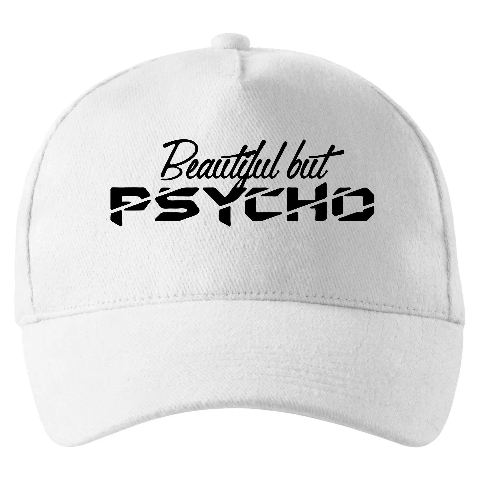 Tričká na párty - Beautiful but PSYCHO - Šiltovka so zahnutým šiltom a mosaznou sponou