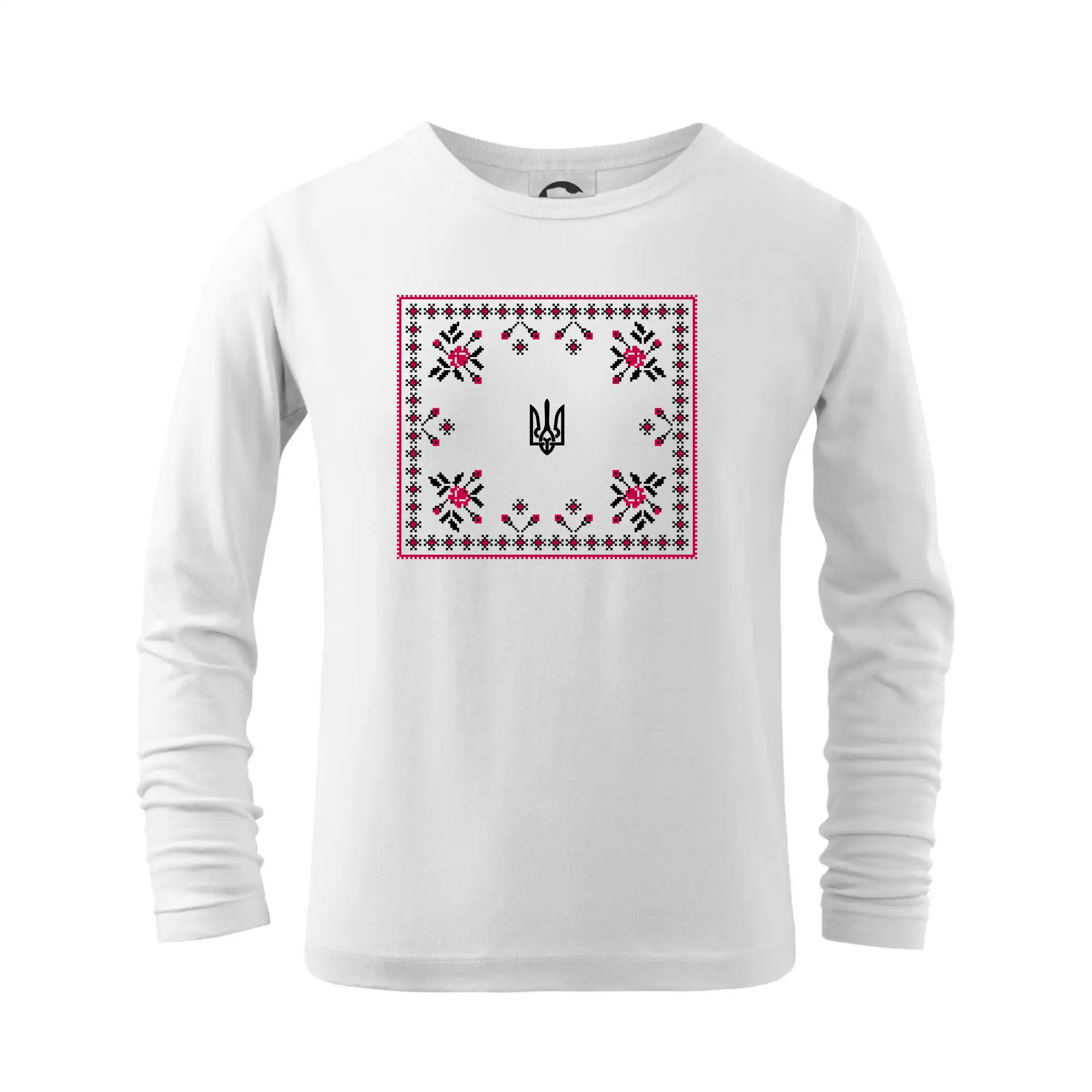 Tričká s vlajkou ukrajiny - Ukrajina Folklórny štvorec - Tričko detské Long Sleeve