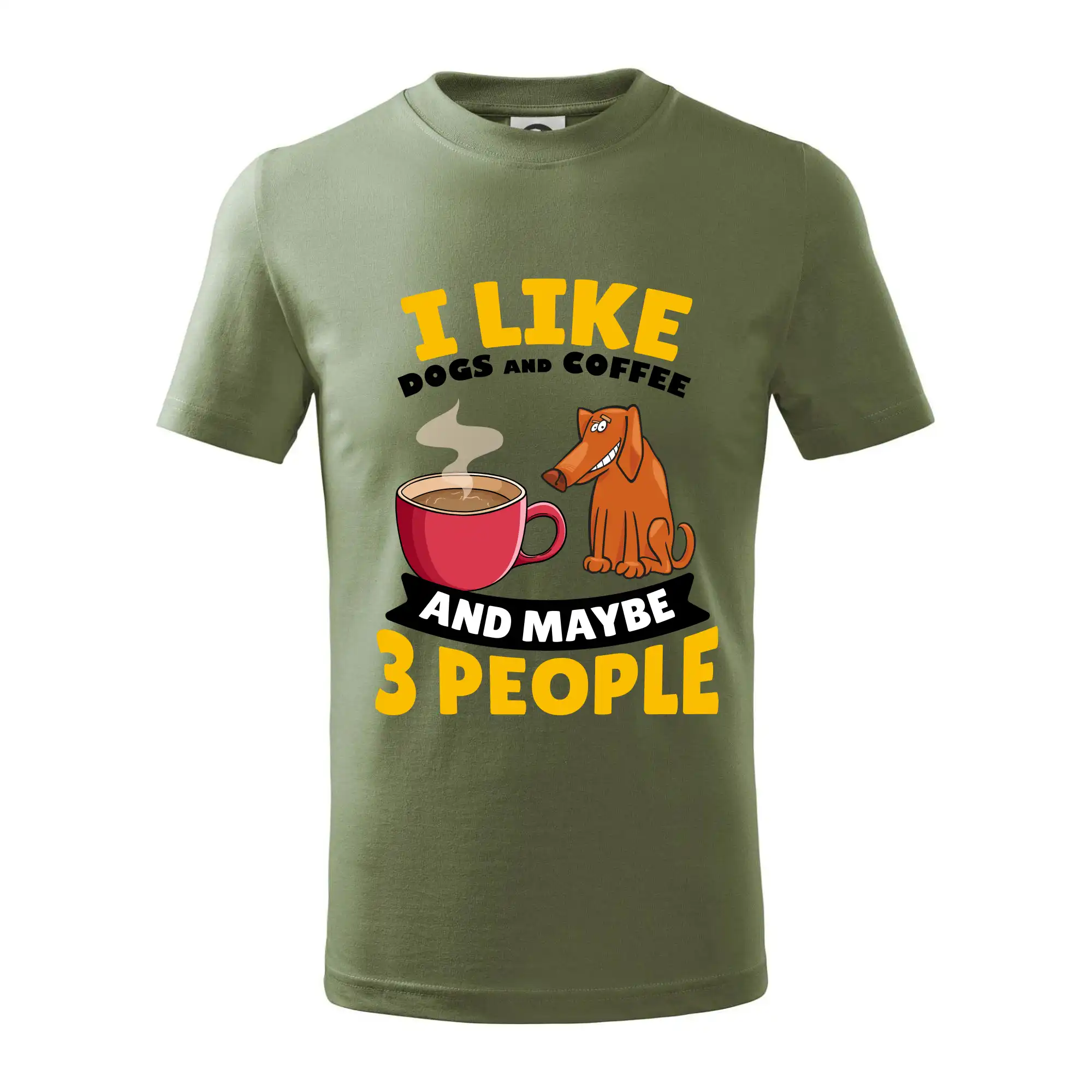 I like dogs and coffee and maybe 3 people - Tričko detské bavlnené