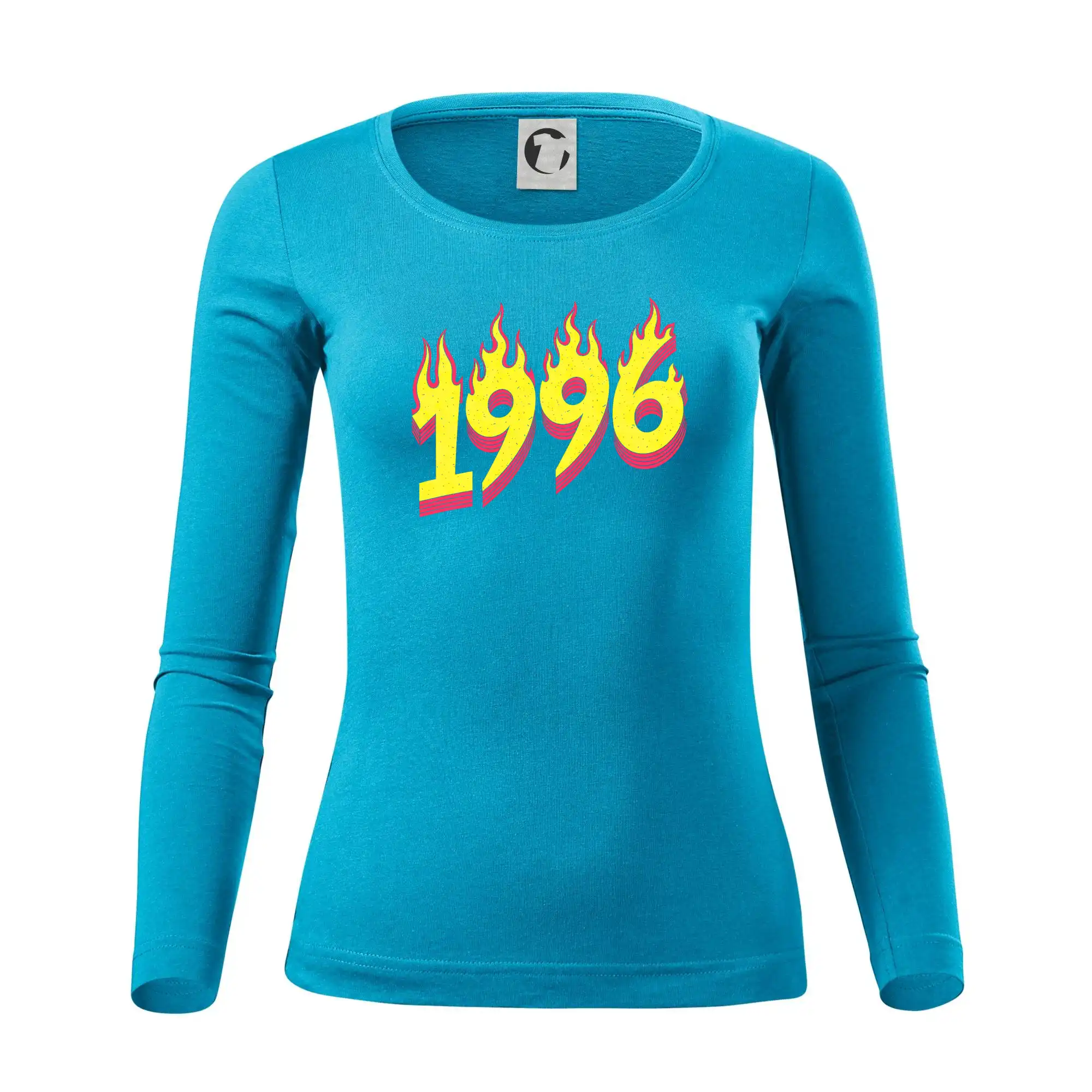 Trička s ročníkom 1996 - Narodeniny v ohni 1996 - Dámske tričko FIT-T LS - zužené