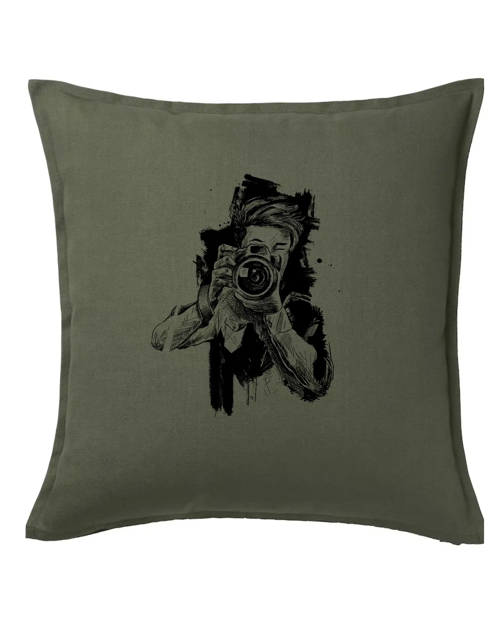 Tričká pre fotografov - Fotograf kreslený ceruzkou - Vankúš 50x50