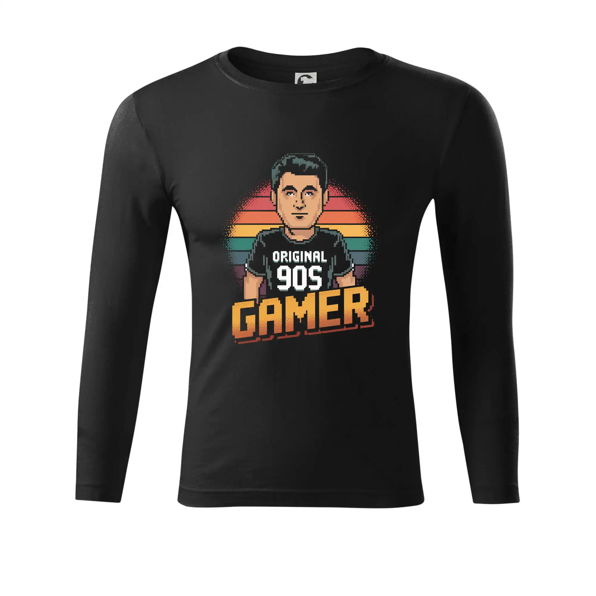 Hudobné tričká - Original 90s gamer farebný - Tričko Progress s dlhým rukávom