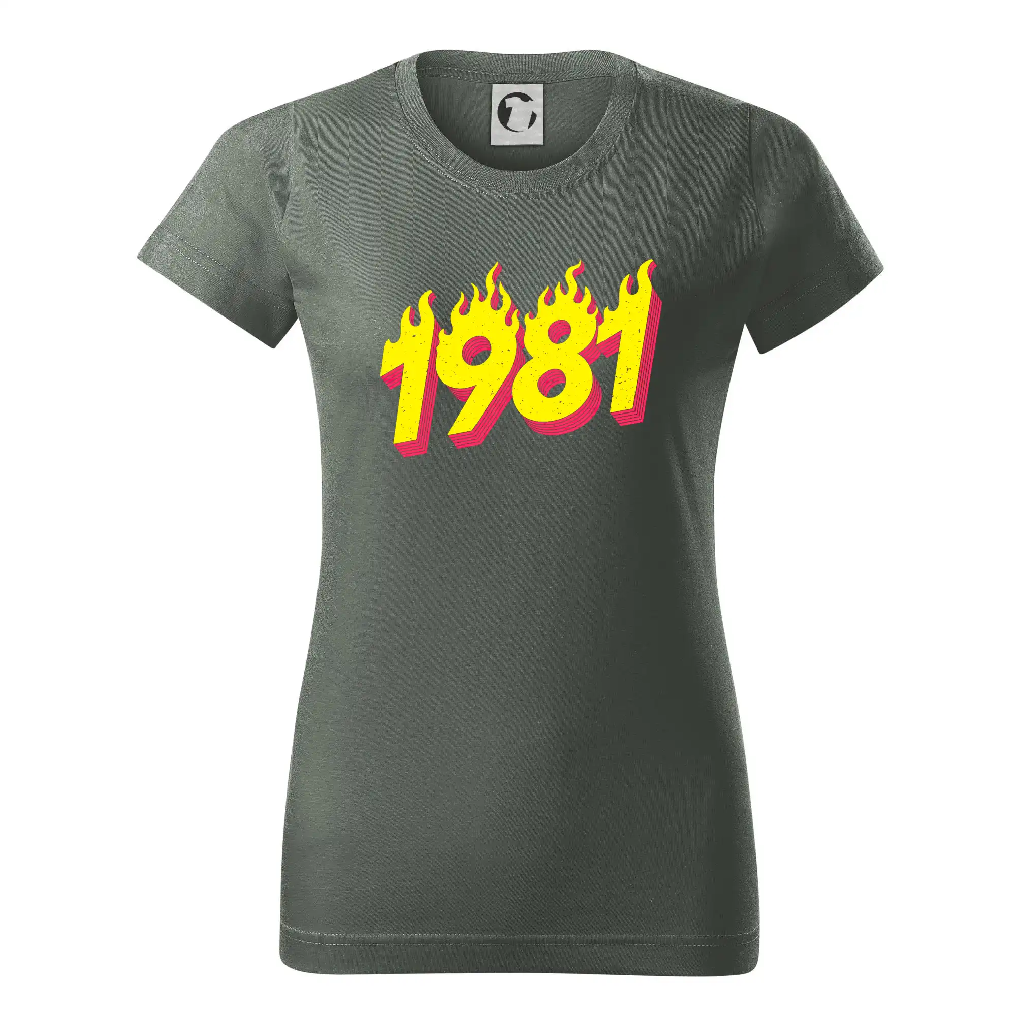 Trička s ročníkom 1981 - Narodeniny v ohni 1981 - Dámske tričko basic - ľahko voľnejšie a dlhšie