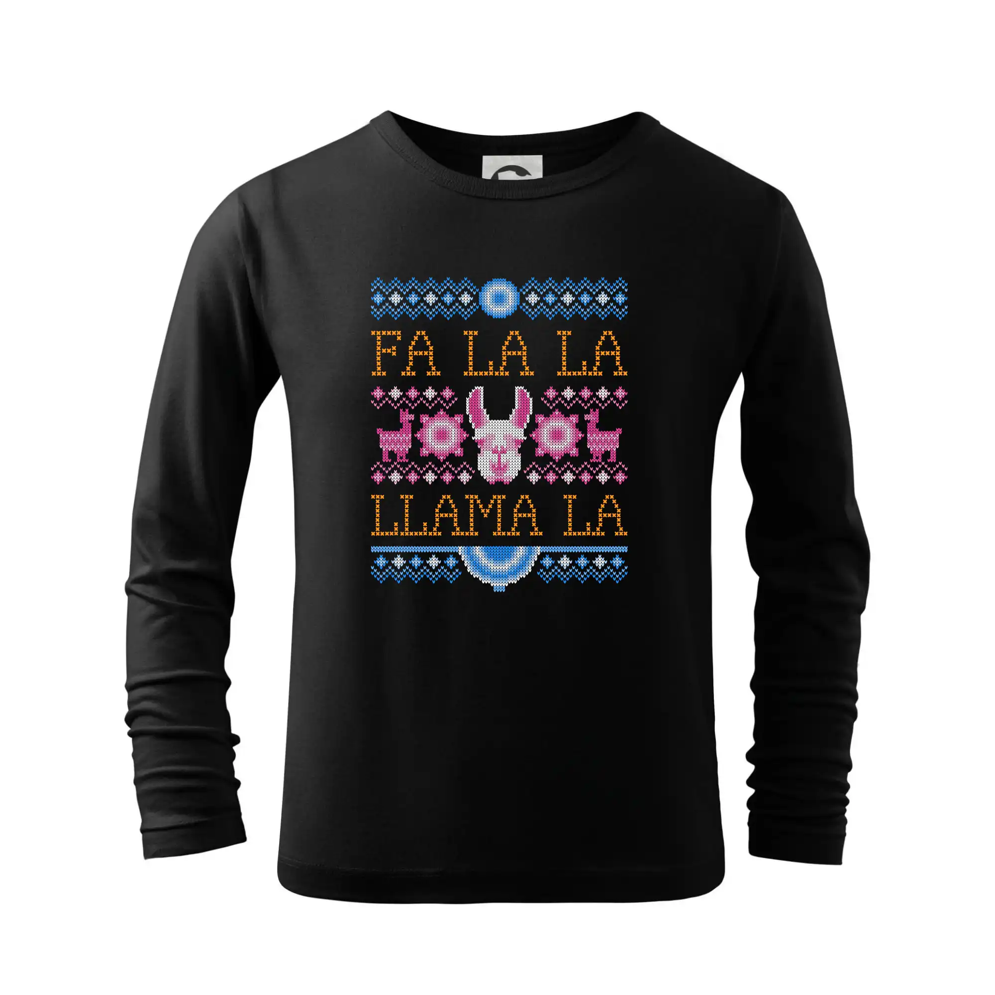Vianočné tričká - Fa la la LAMA la - Tričko detské Long Sleeve