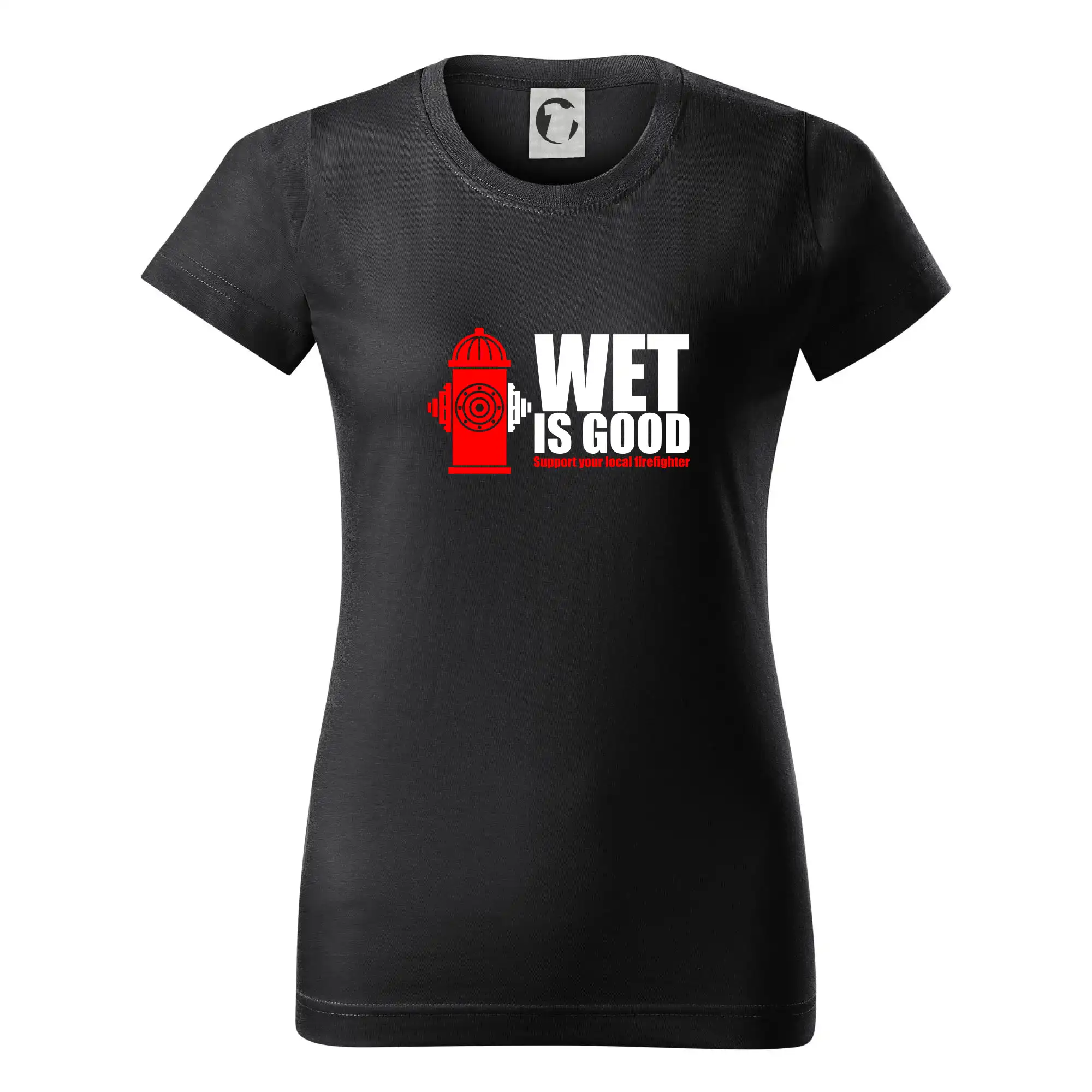 Originálne tričká pre hasičov - Wet is good - Dámske tričko basic - ľahko voľnejšie a dlhšie