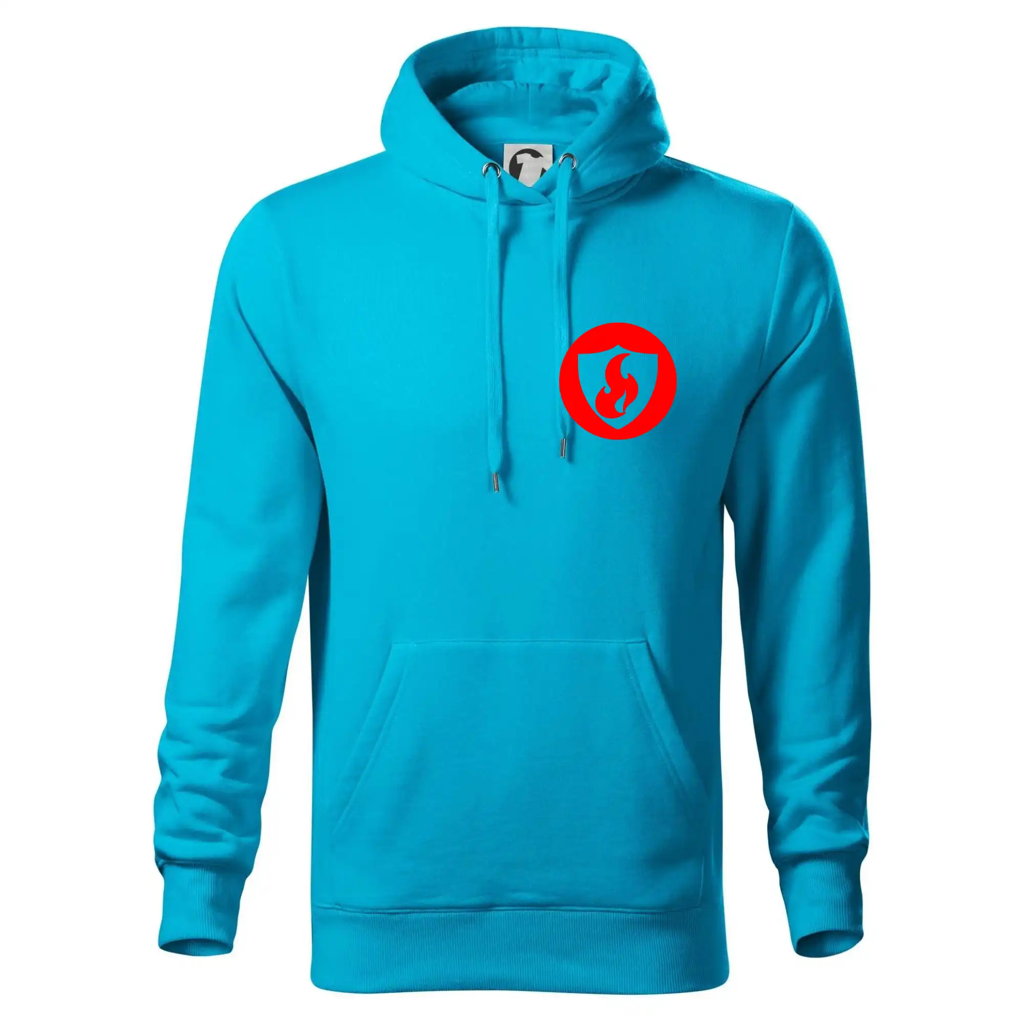 Originálne tričká pre hasičov - Erb plameň na prso - Mikina pánska Cape s kapucňou