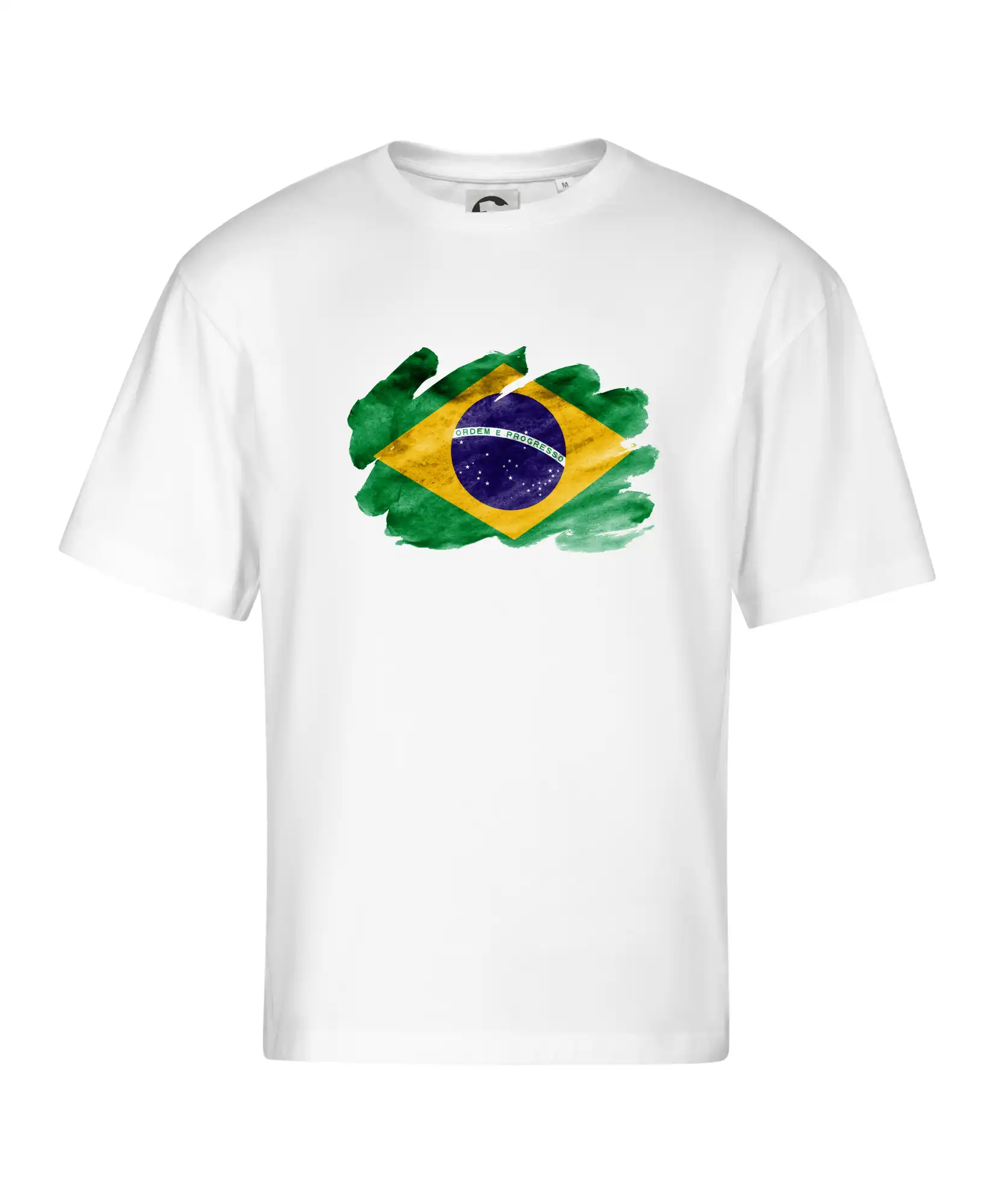 Motívy štátnych vlajok - Brazília vlajka vodovej farby - Stage unisex - OVERSIZE