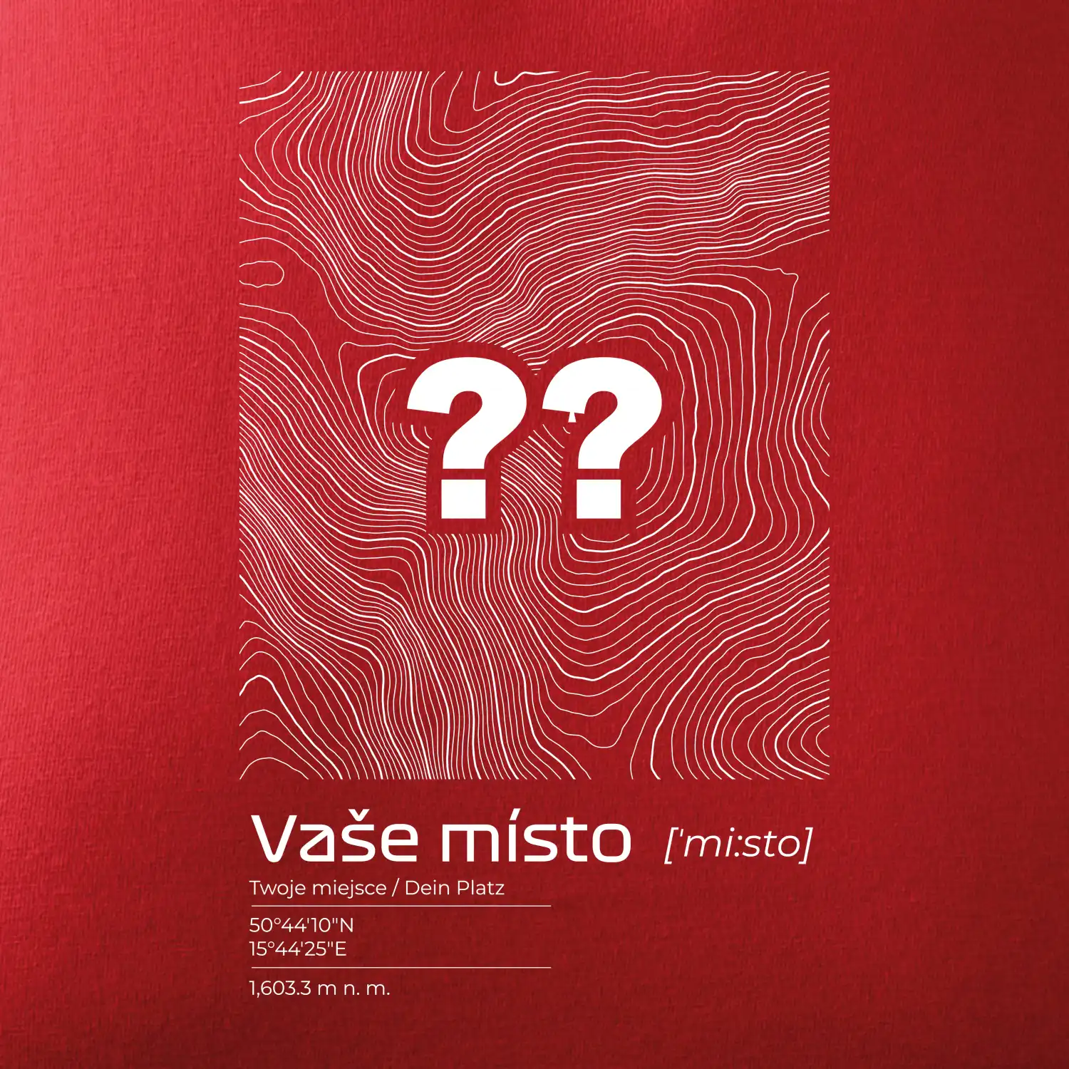 Vaše místo - vrstevnice v obdélníku