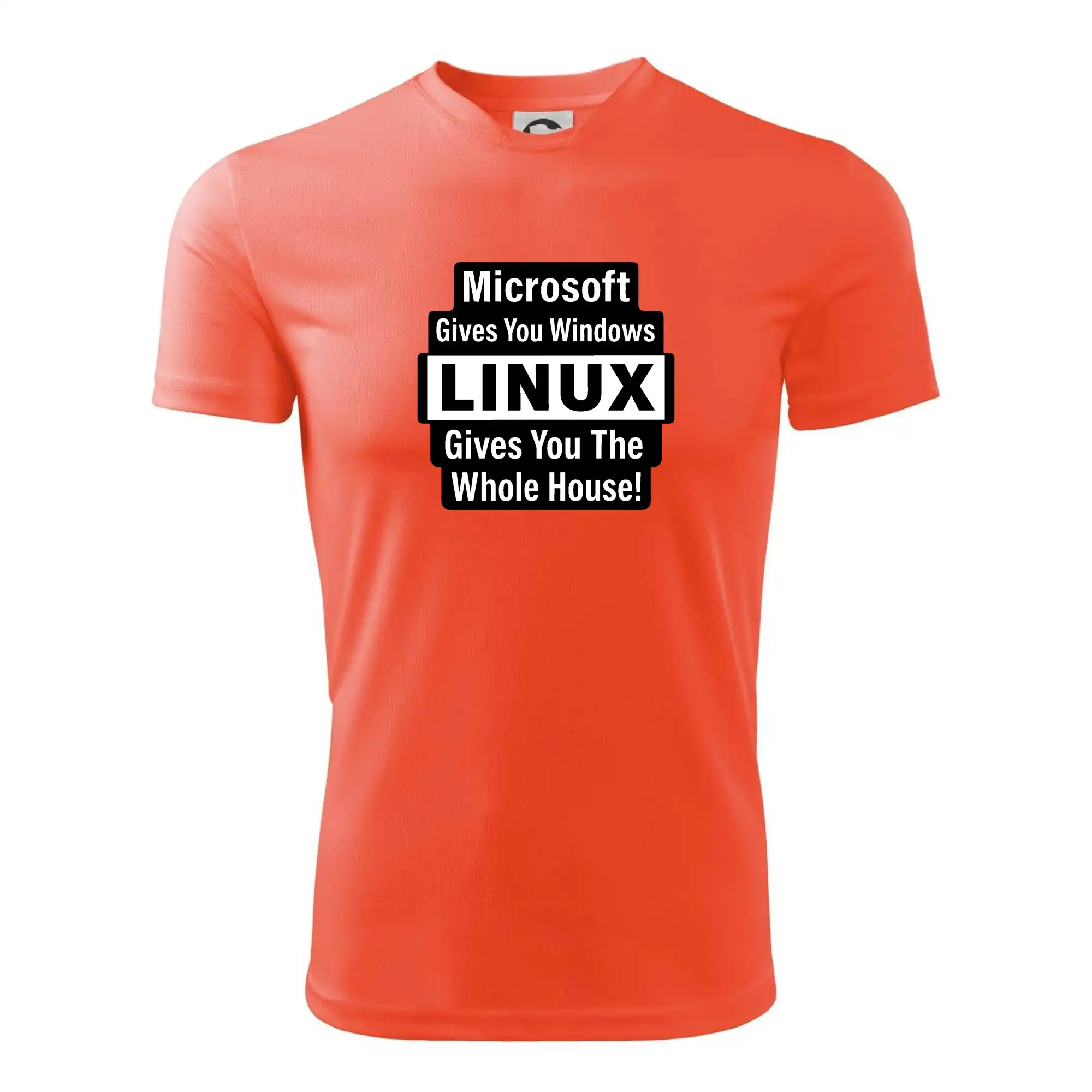 Tričká pre ajťákov - Microsoft Gives You Windows LINUX Gives You The Whole House! - Detské tričko športové