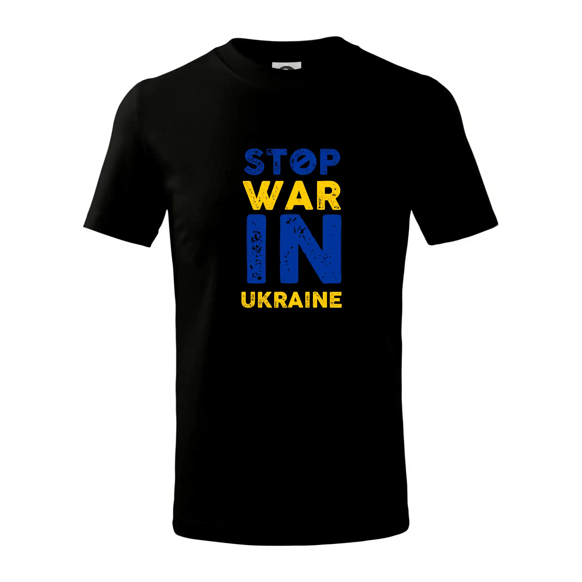Barevný nápis Stop war in ukraine