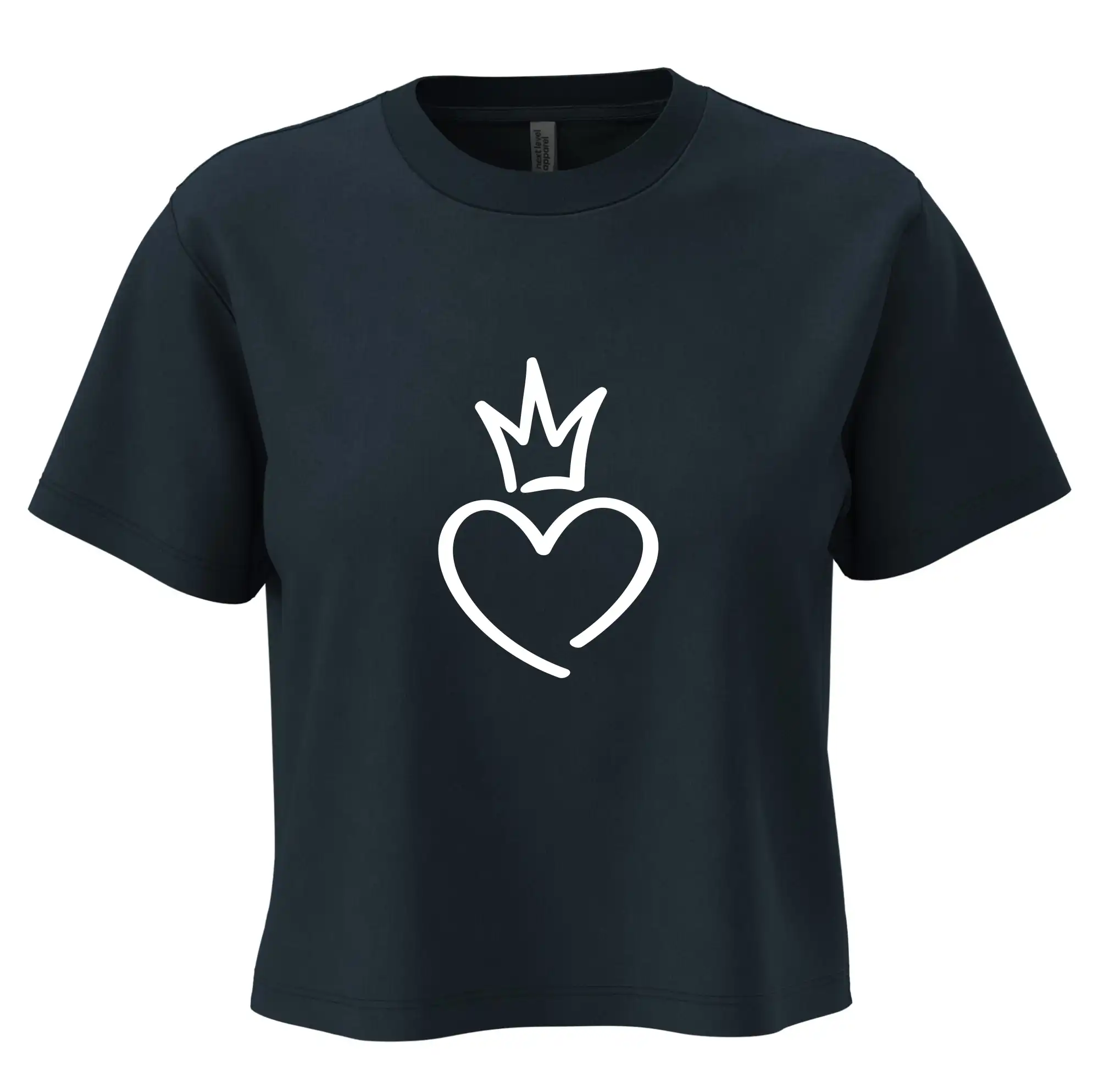 Tričká pre zamilovaných - Srdce princezná - Boxy cropped tričko OVERSIZE