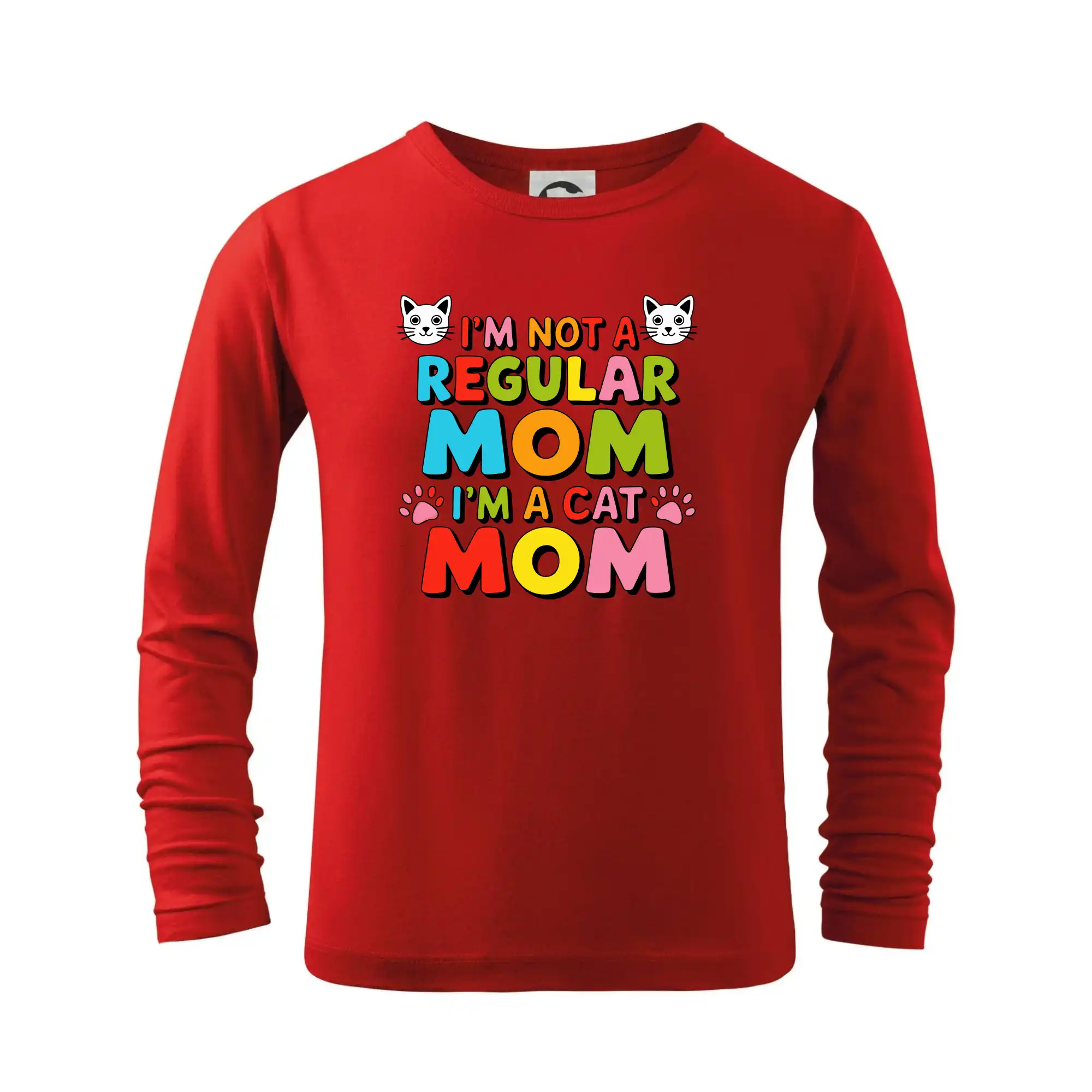 Vtipná tričká s mačkou - I'm not a regular mom I'm a cat mom - Tričko detské Long Sleeve