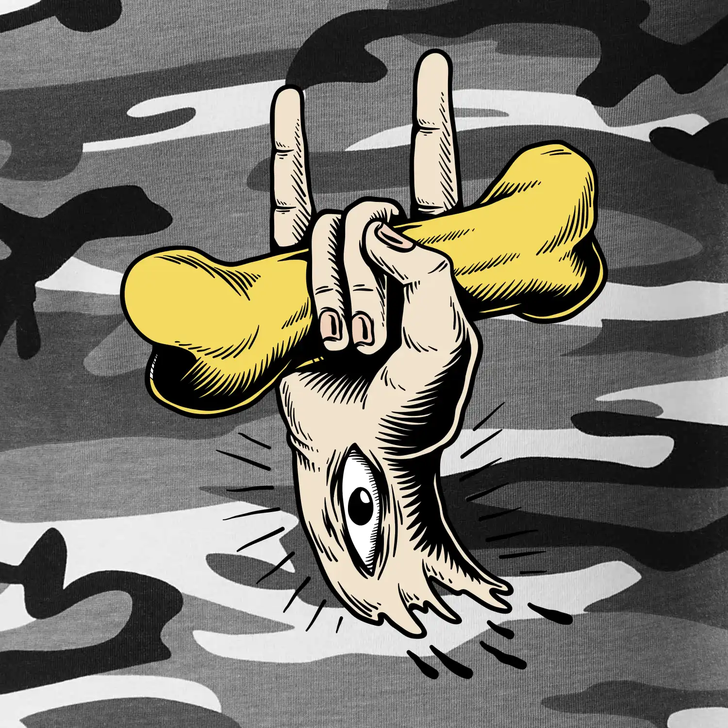 Rocková ruka kost a oko