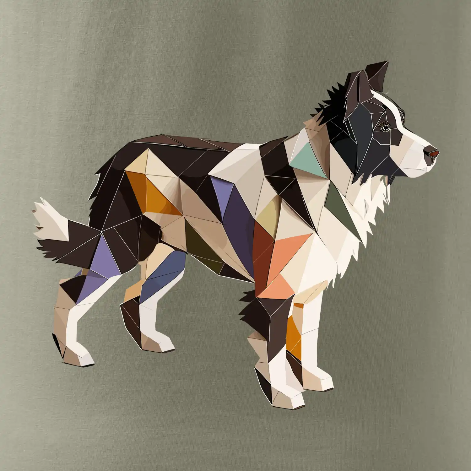 Border colie slepená z papíru