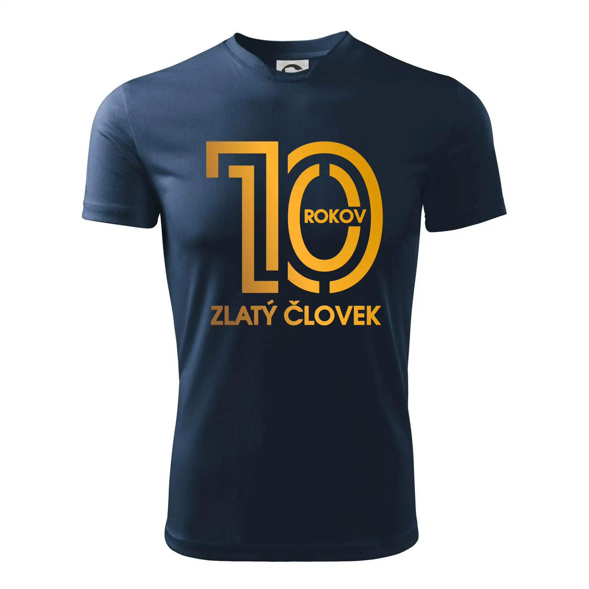 Tričká k narodeninám - 10 rokov zlatý človek - Detské tričko športové