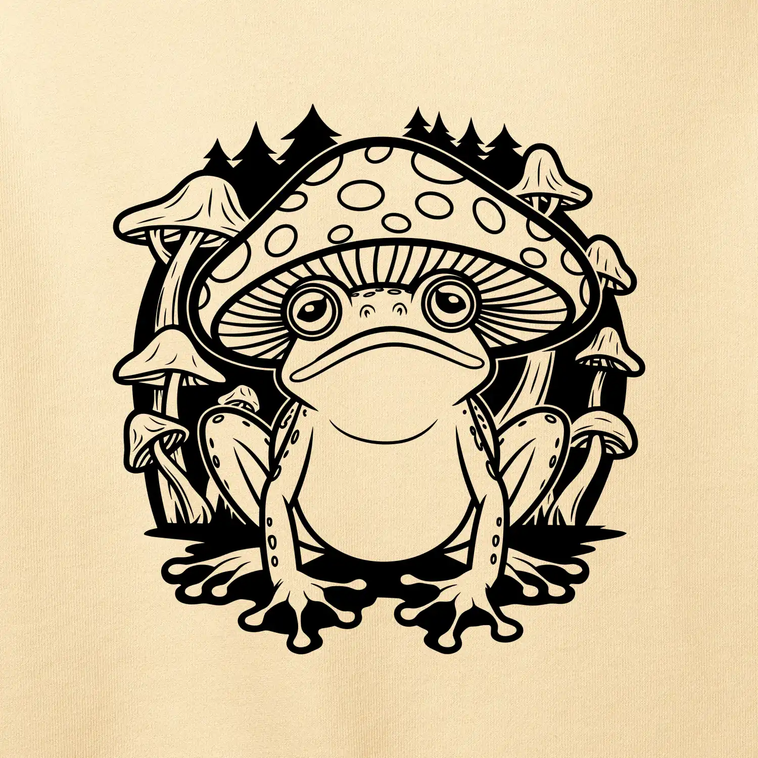 Goblincore černá houbožába