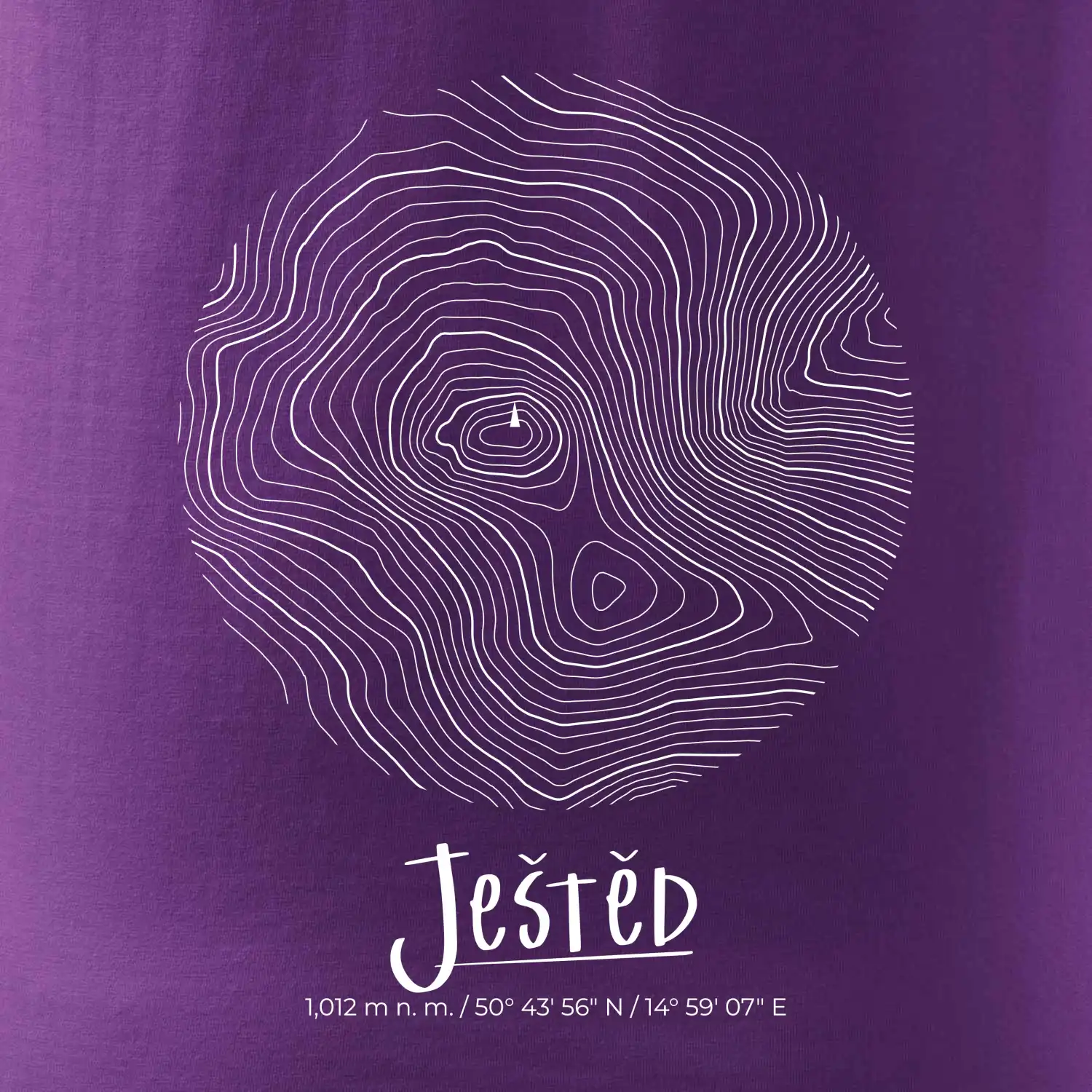 Ještěd - vrstevnice v kruhu