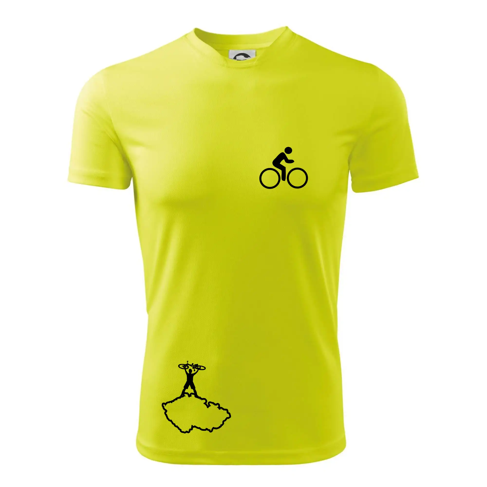 Tričko ako darček pre cyklistu - Mapa ČR + kolo na prsu - Pánske tričko Fantasy športové