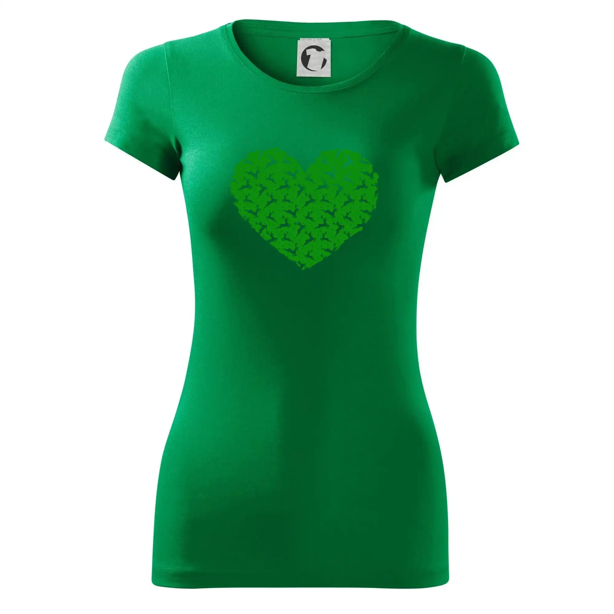 Vianočné tričká - Vianočné jelene v srdci - Dámske tričko Glance - Priliehavejší strih