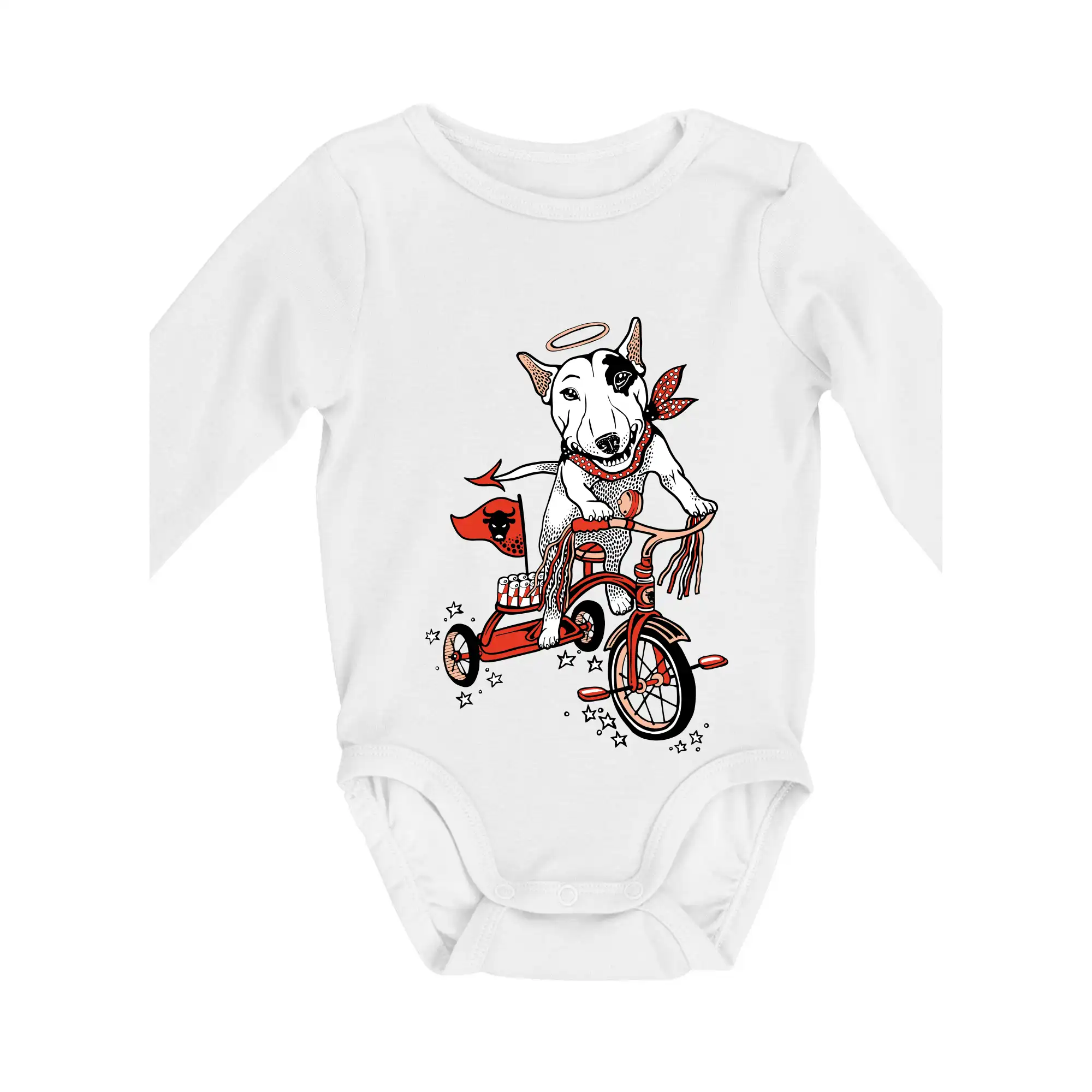 Ostatné psie plemená - Bull terier anjel (Pecka design) - Body dojčenské s dlhým rukávom