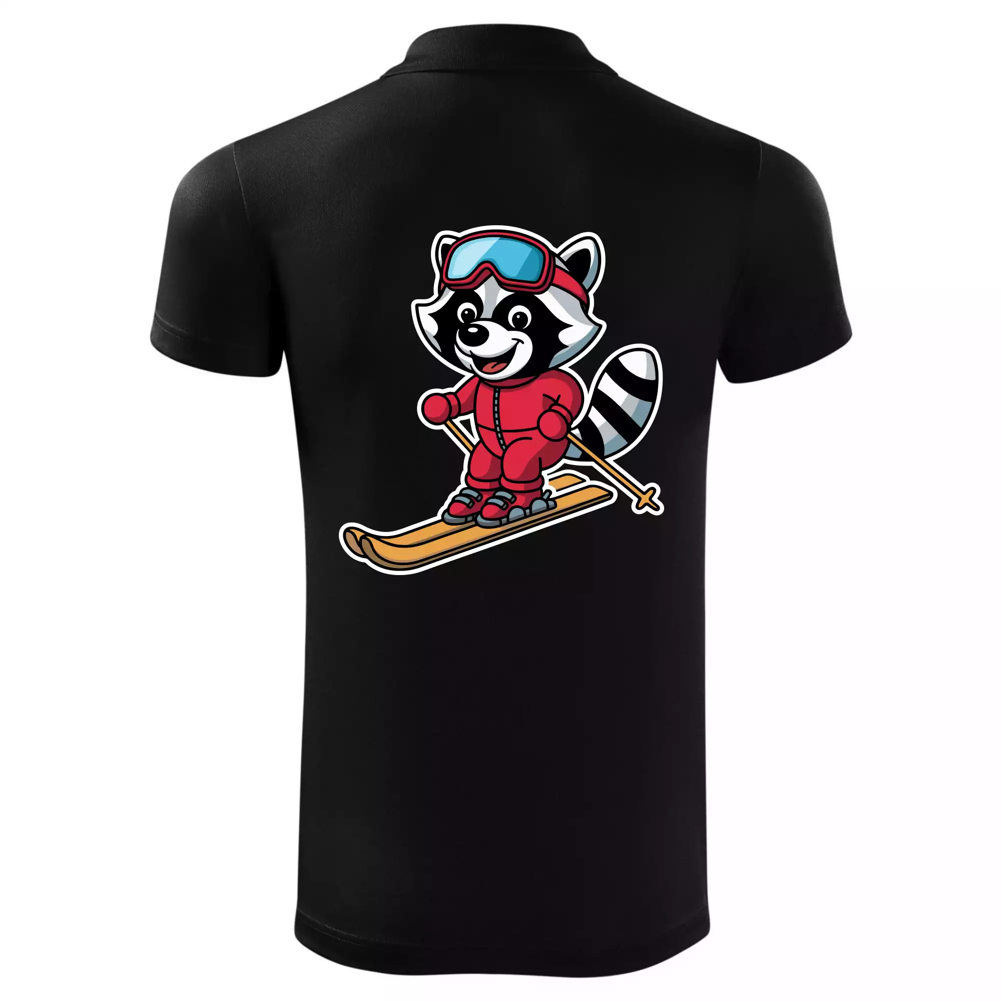 Mýval na lyžích - kreslený