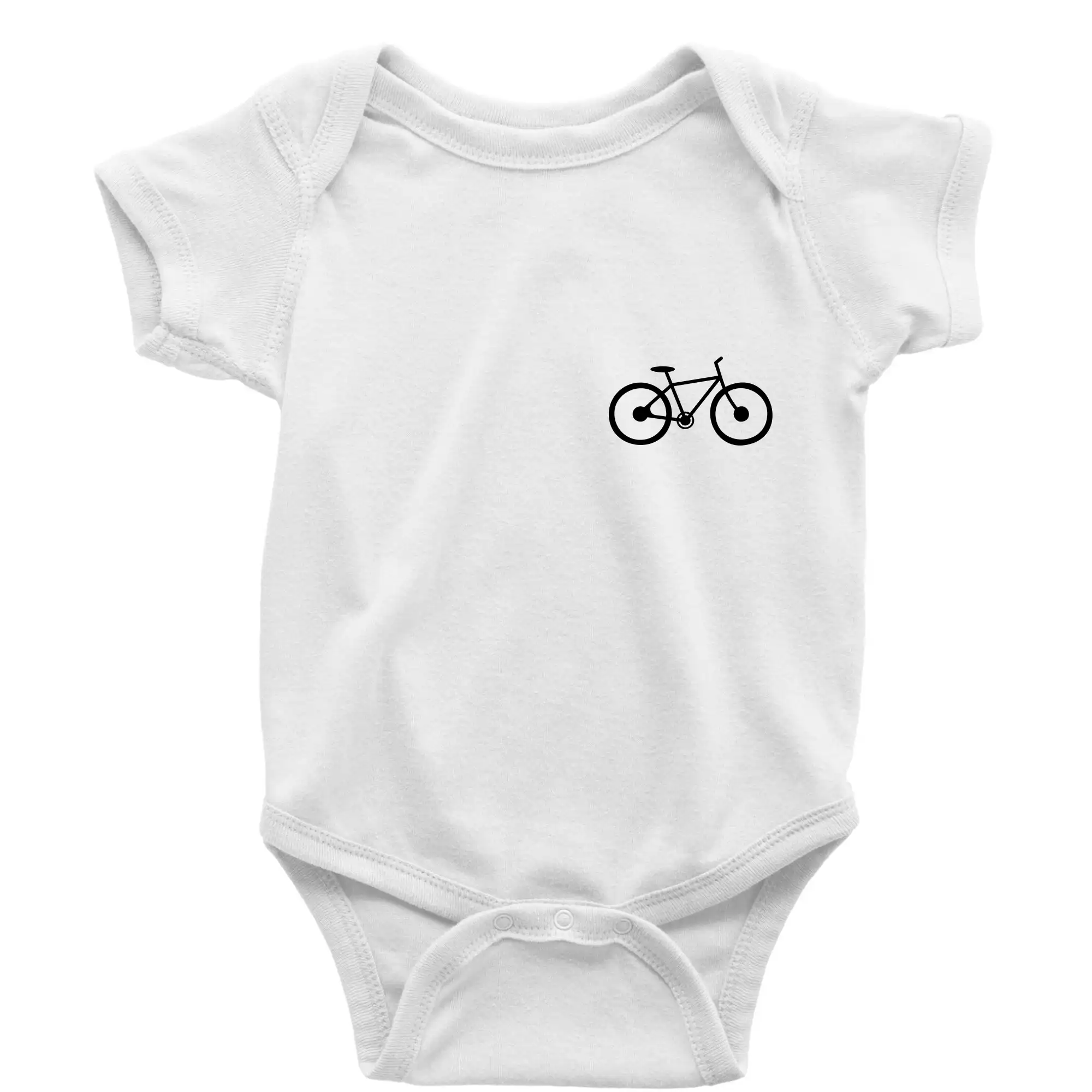 Tričko ako darček pre cyklistu - Obrázok kolesa na prsníku horský bicykel - Body dojčenské s krátkym rukávom