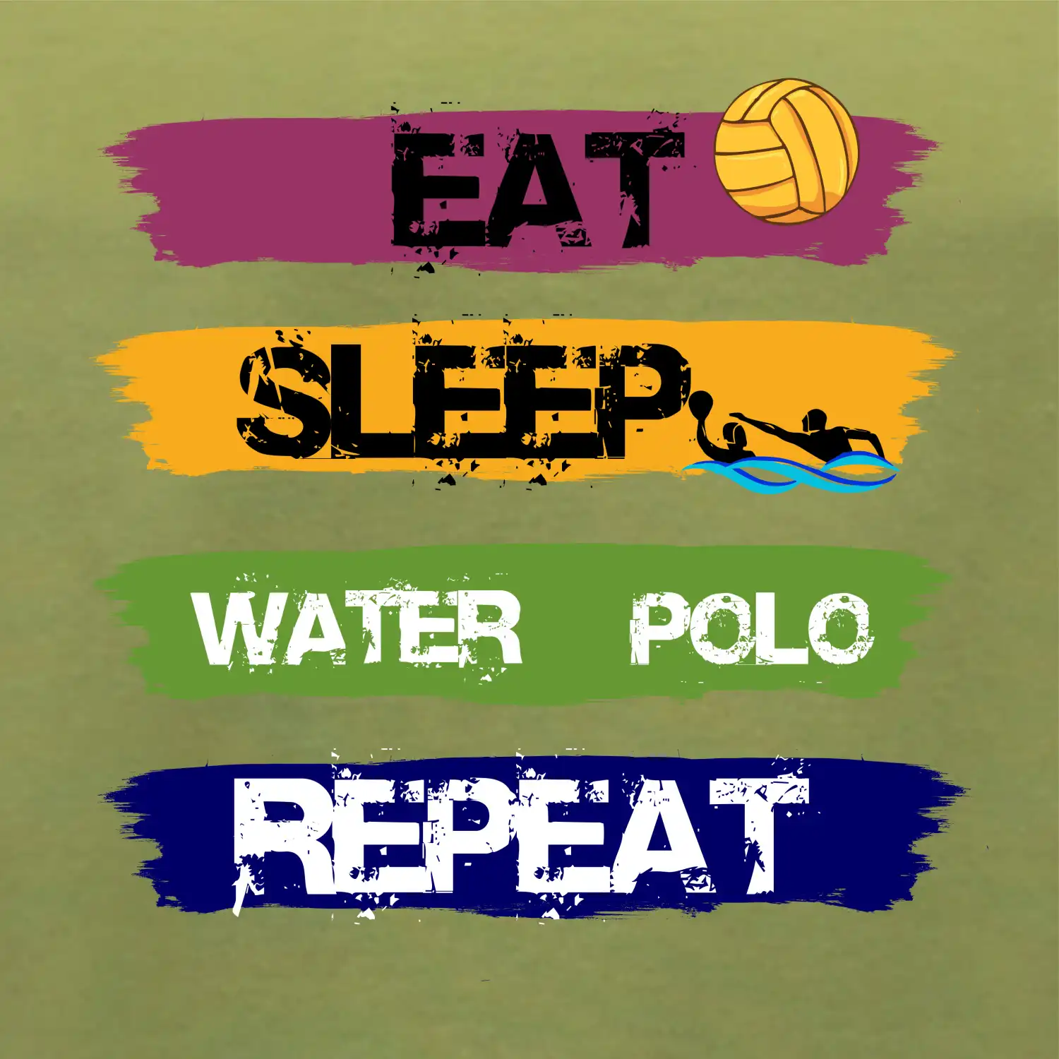 Eat sleep watter polo barevné