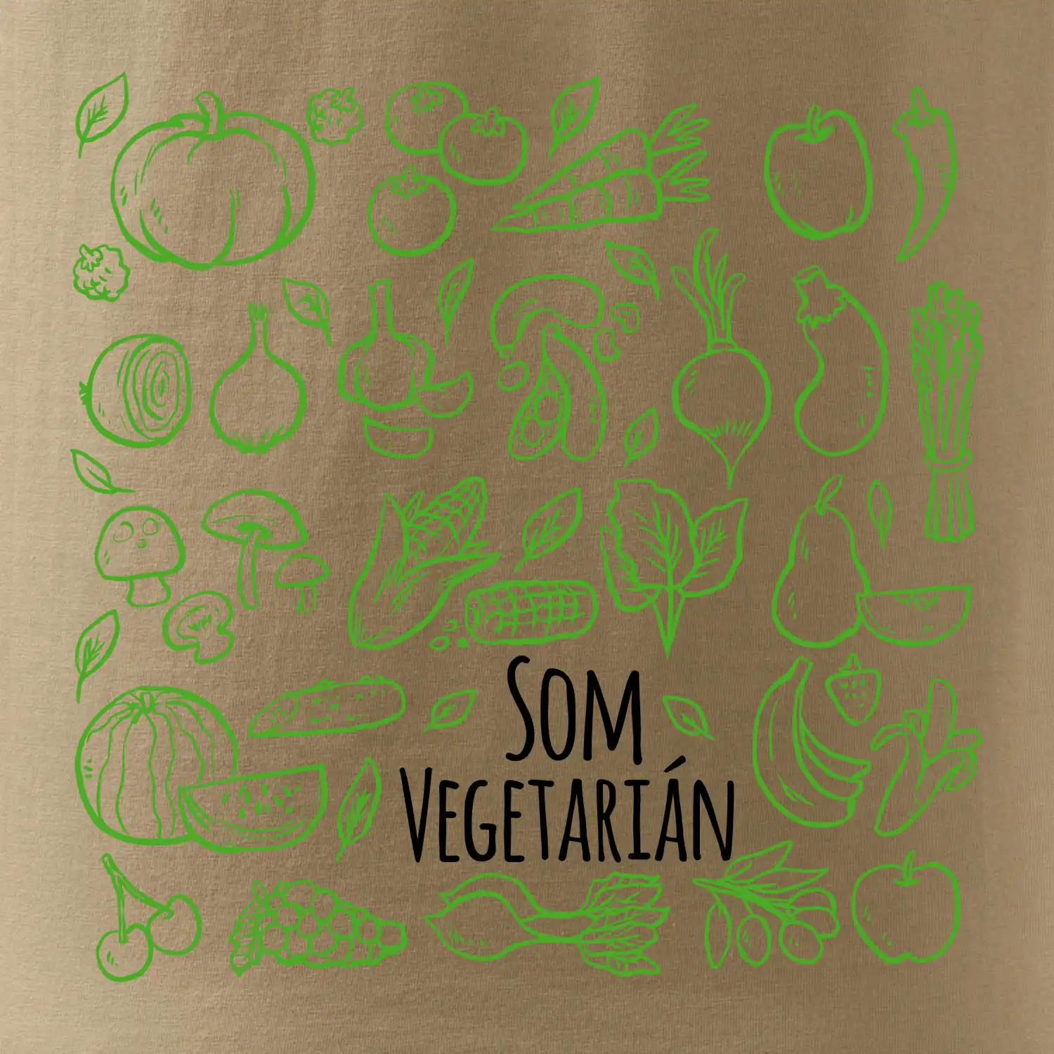 Som vegetarián - zelenina vo štvorci