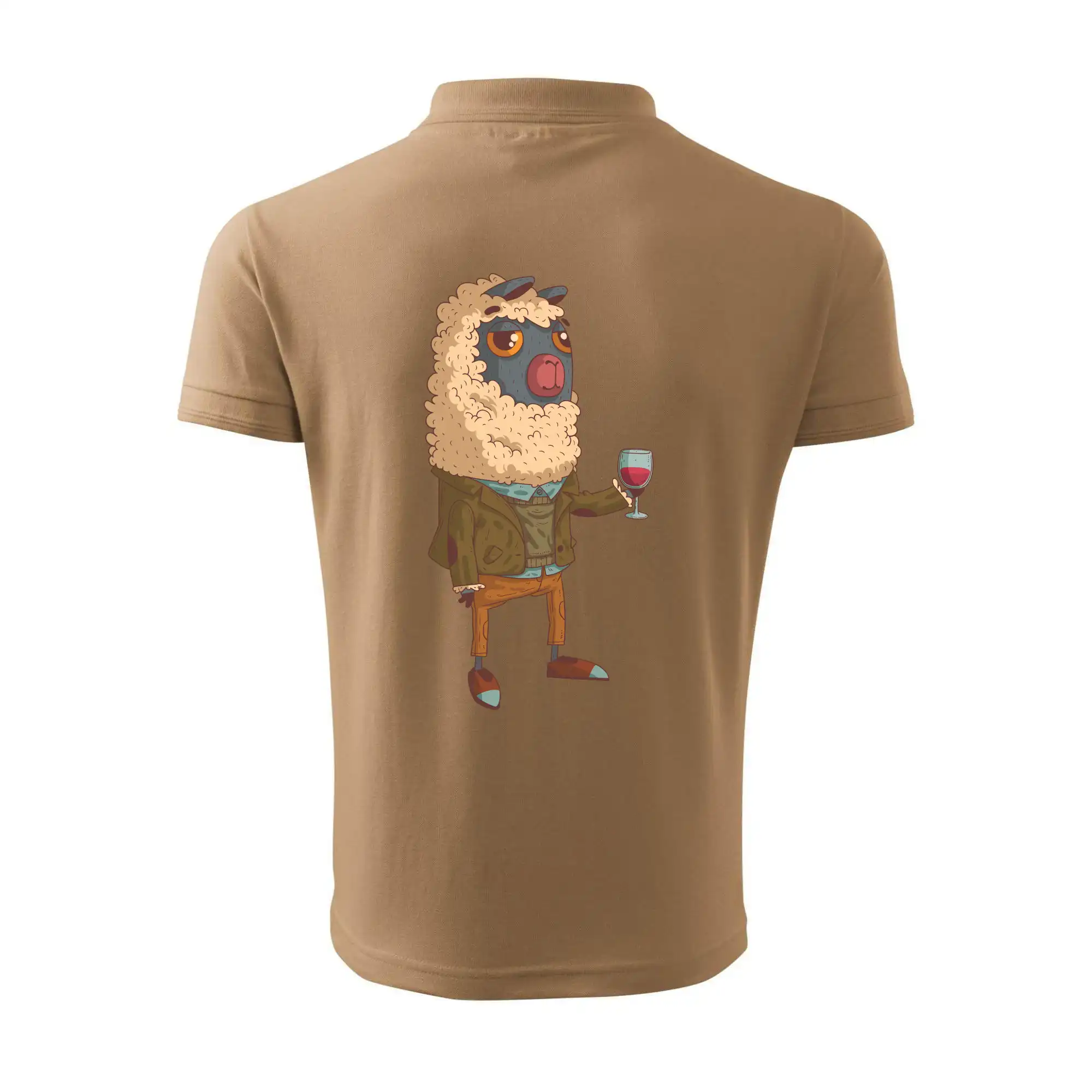 Alpaka s vínem muž