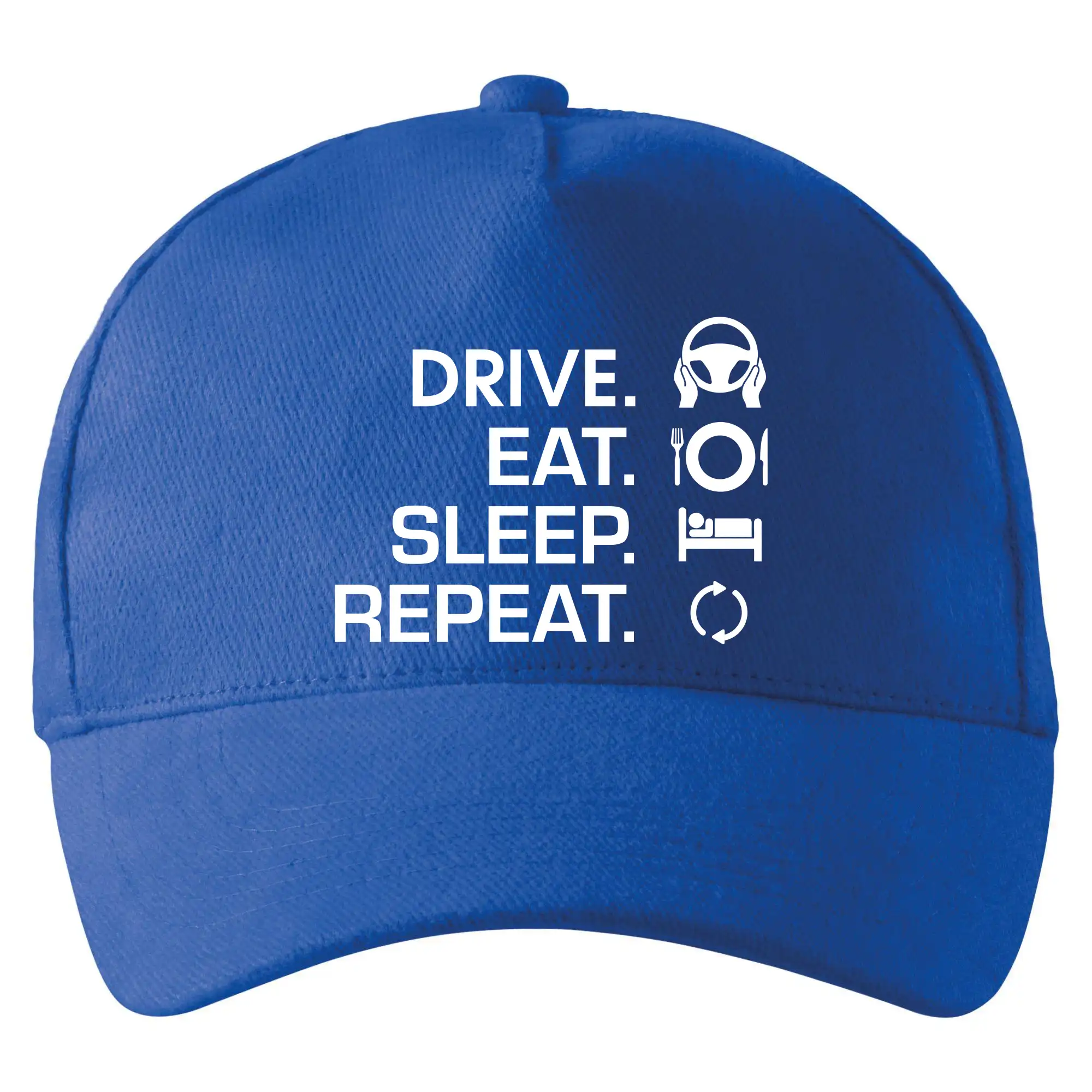 Auto tričká - Drive eat sleep repeat - Šiltovka so zahnutým šiltom a mosaznou sponou
