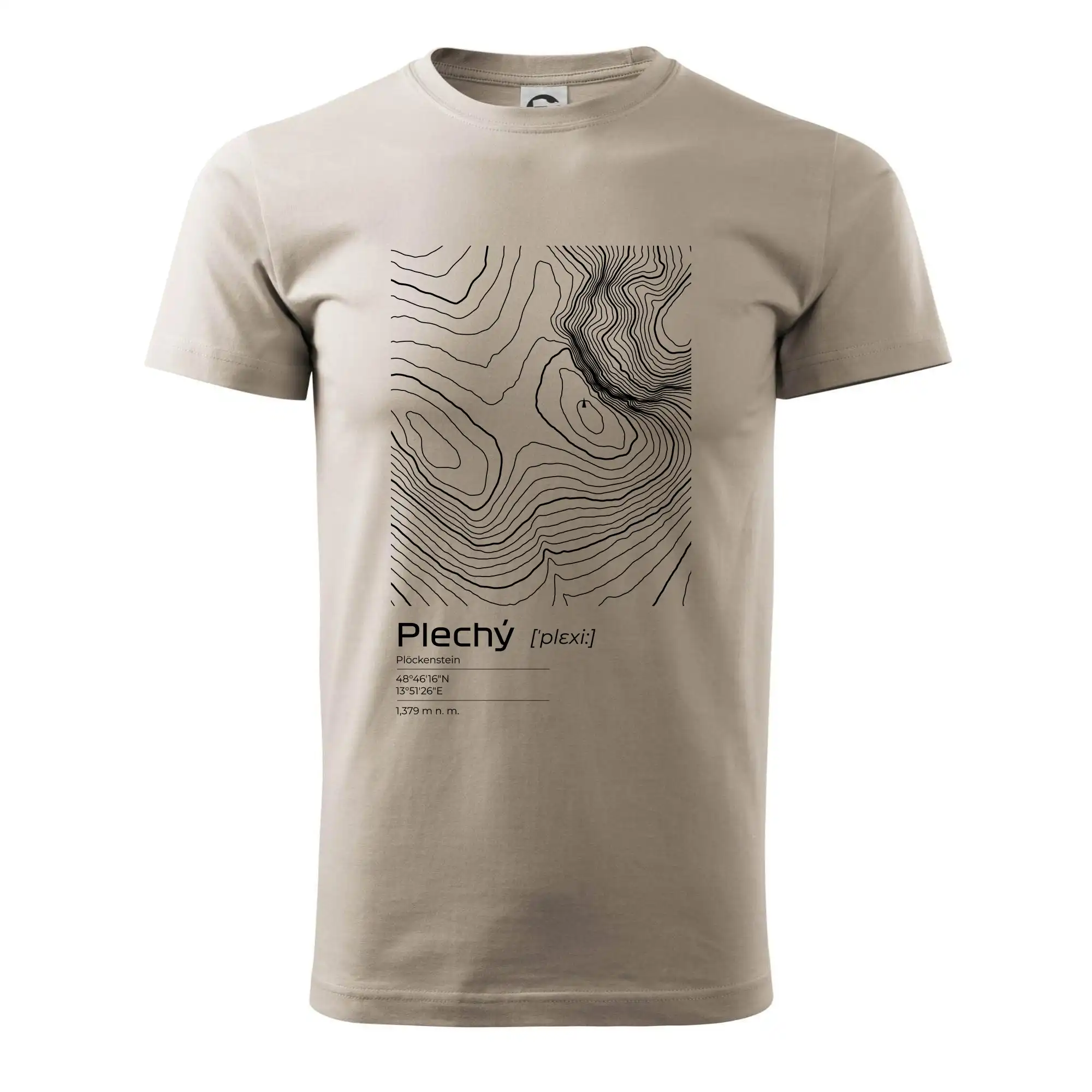 Plechý - vrstevnice v obdélníku