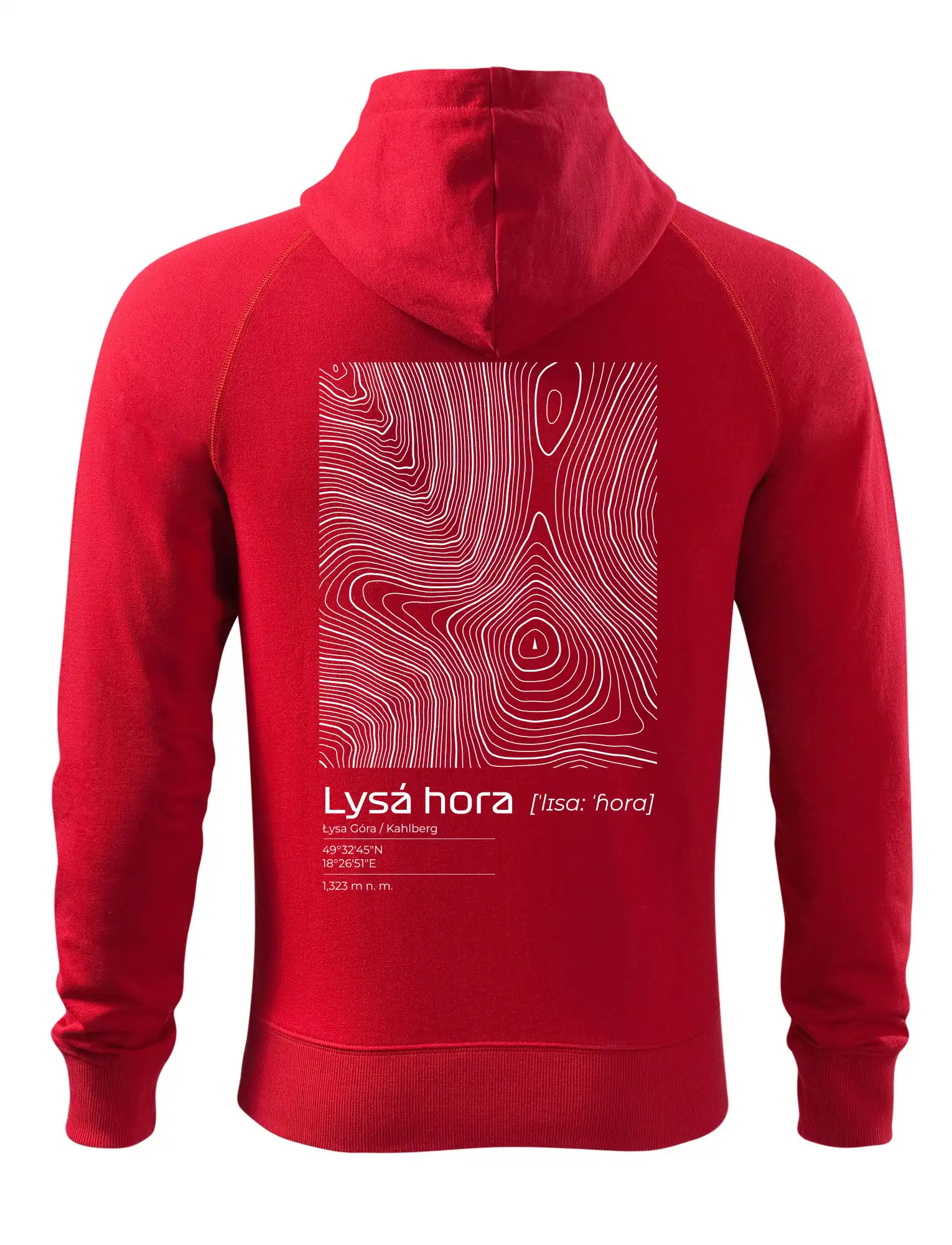 Lysá hora - vrstevnice v obdélníku