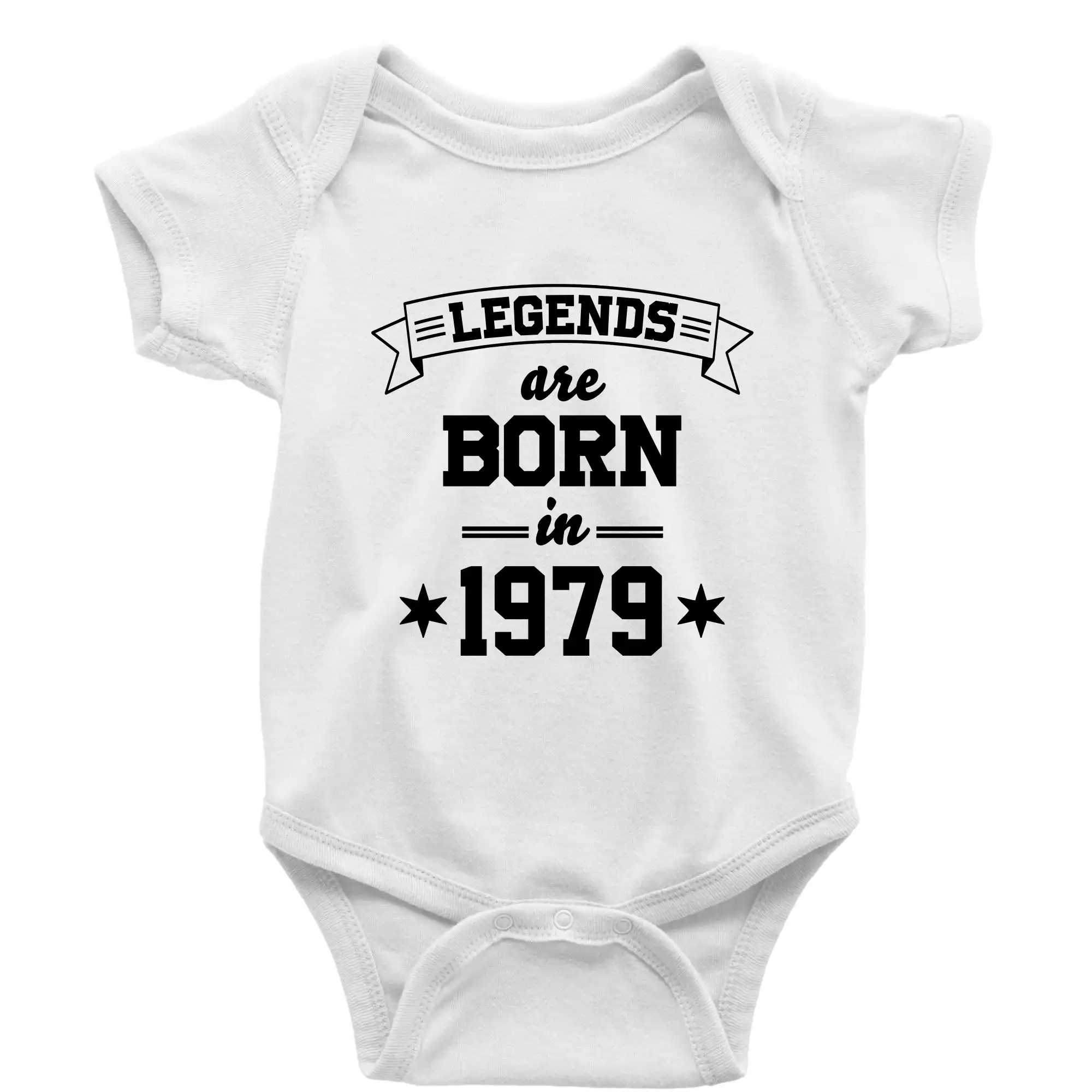 Trička s ročníkom 1979 - Legends are born in 1979 - Body dojčenské s krátkym rukávom