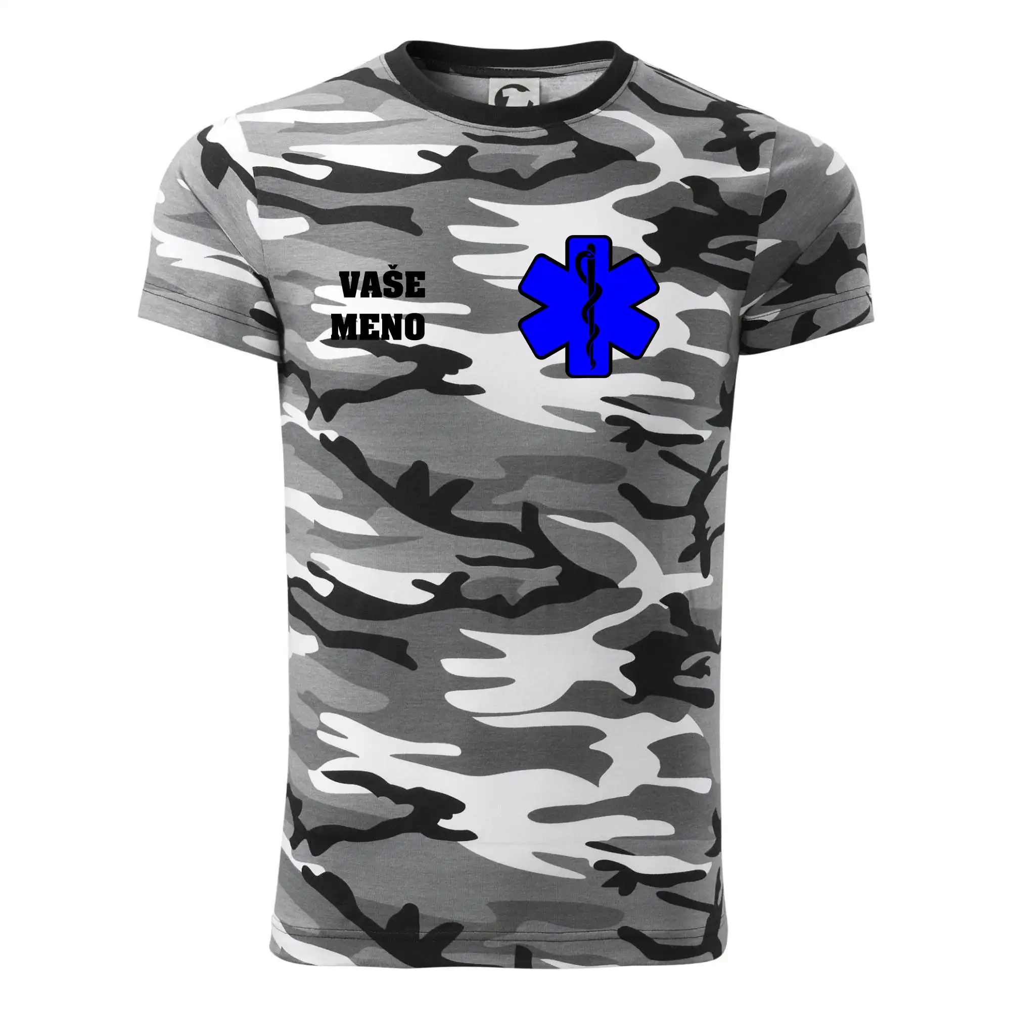 Originálne tričká pre hasičov - Rescue - Vaše meno - Army CAMOUFLAGE