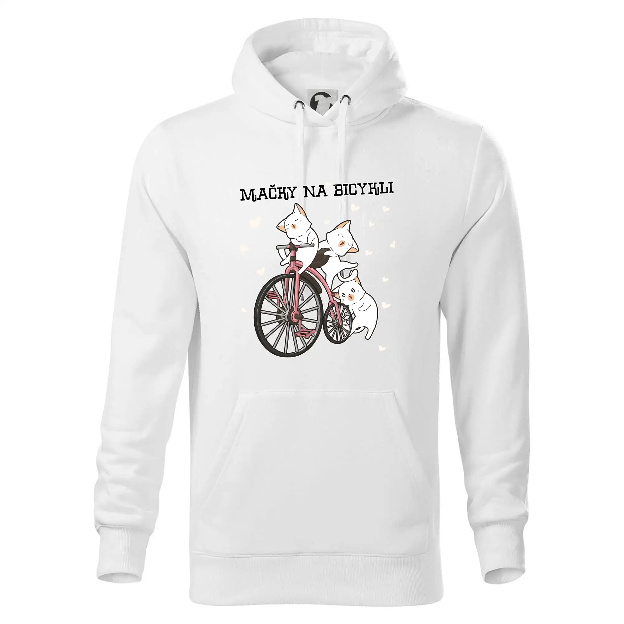 Tričko ako darček pre cyklistu - Mačky na bicykli - Mikina pánska Cape s kapucňou
