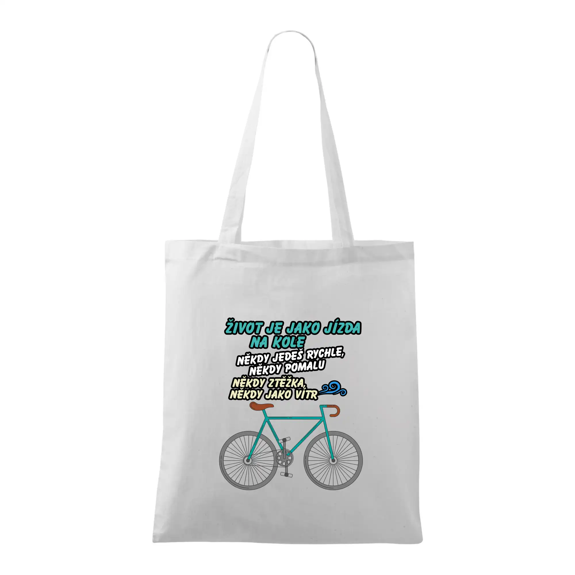 Tričko ako darček pre cyklistu - Život je jako jízda na kole - Taška bavlnená