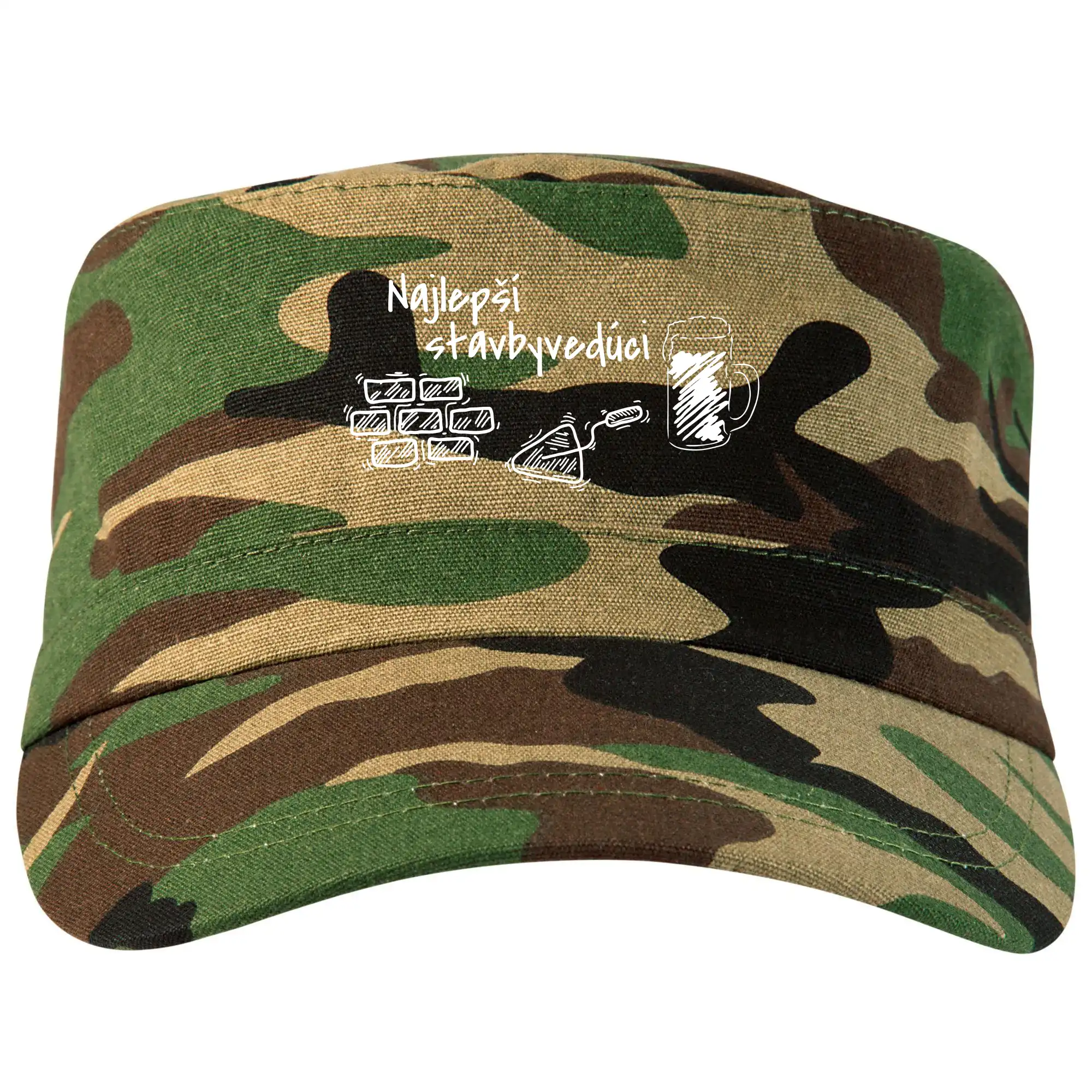 Vtipné tričká pre murárov - Najlepší stavbyvedúci - pivo - Šiltovka CAMO