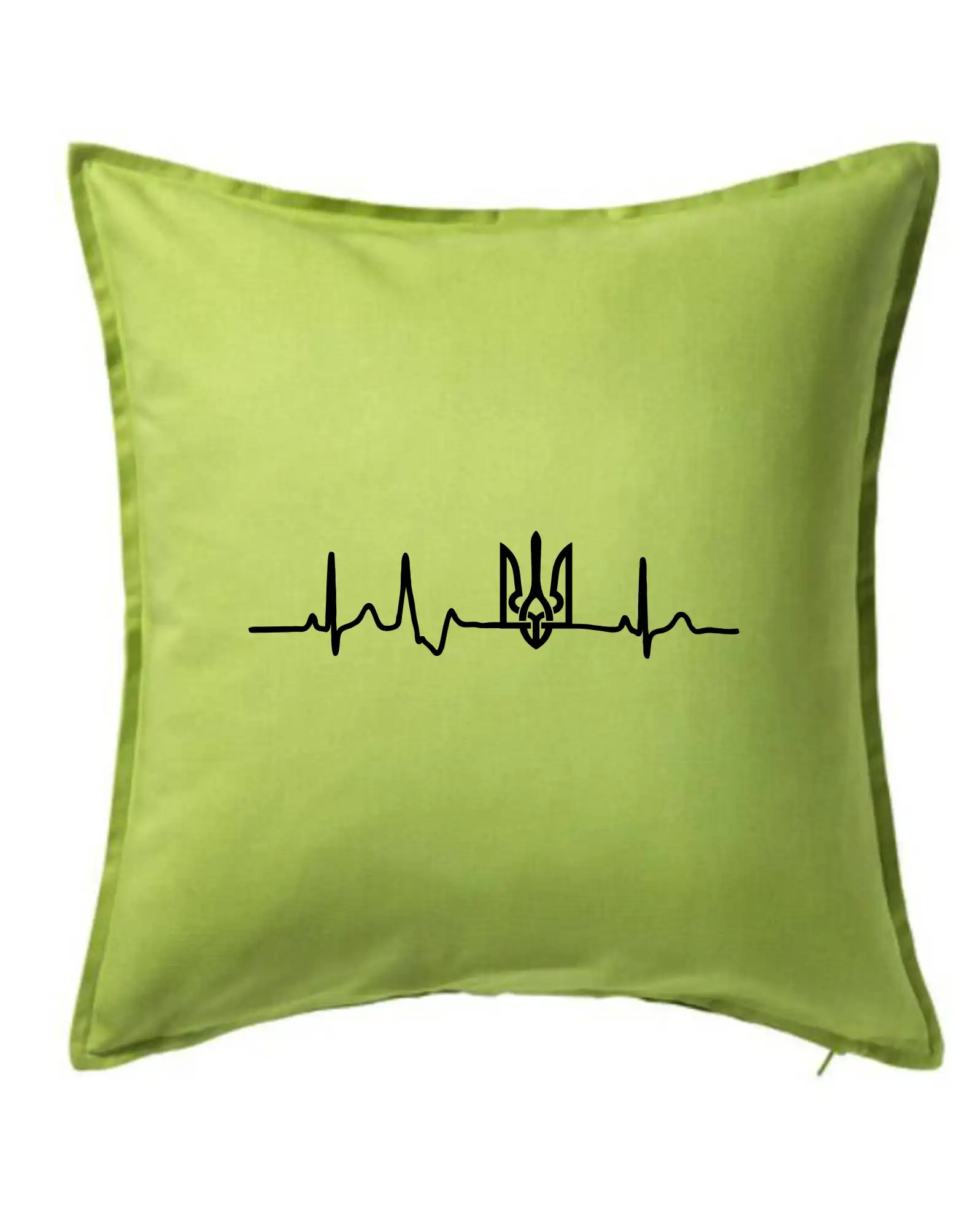 Tričká s vlajkou ukrajiny - Ekg Ukrajina trojzubec - Vankúš 50x50