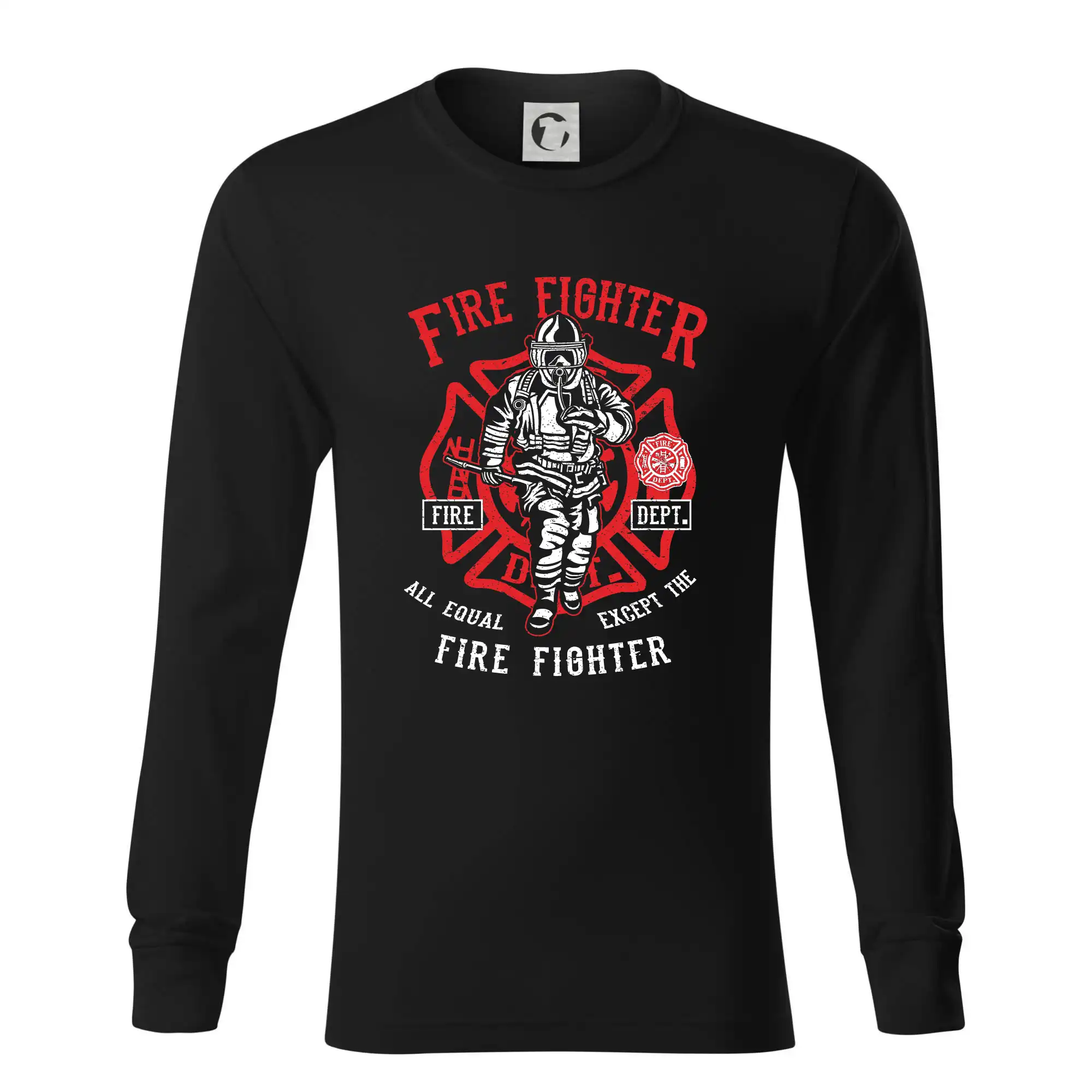 Originálne tričká pre hasičov - Fire Fighter - Tričko s dlhým rukávom LS R05